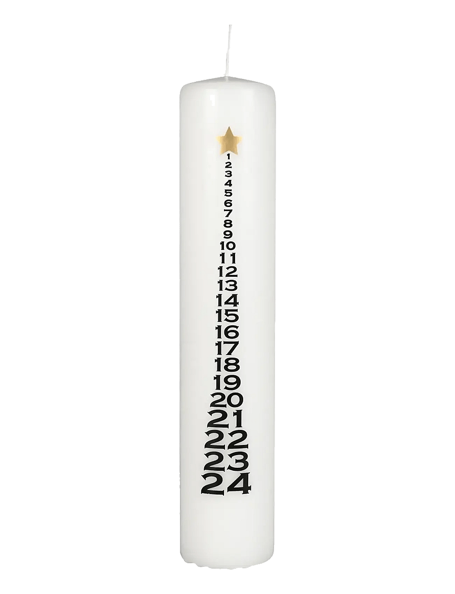 Det Gamle Apotek - Calendar candle H25 x Dia 5 - weihnachten - adventskerzen - white - 0