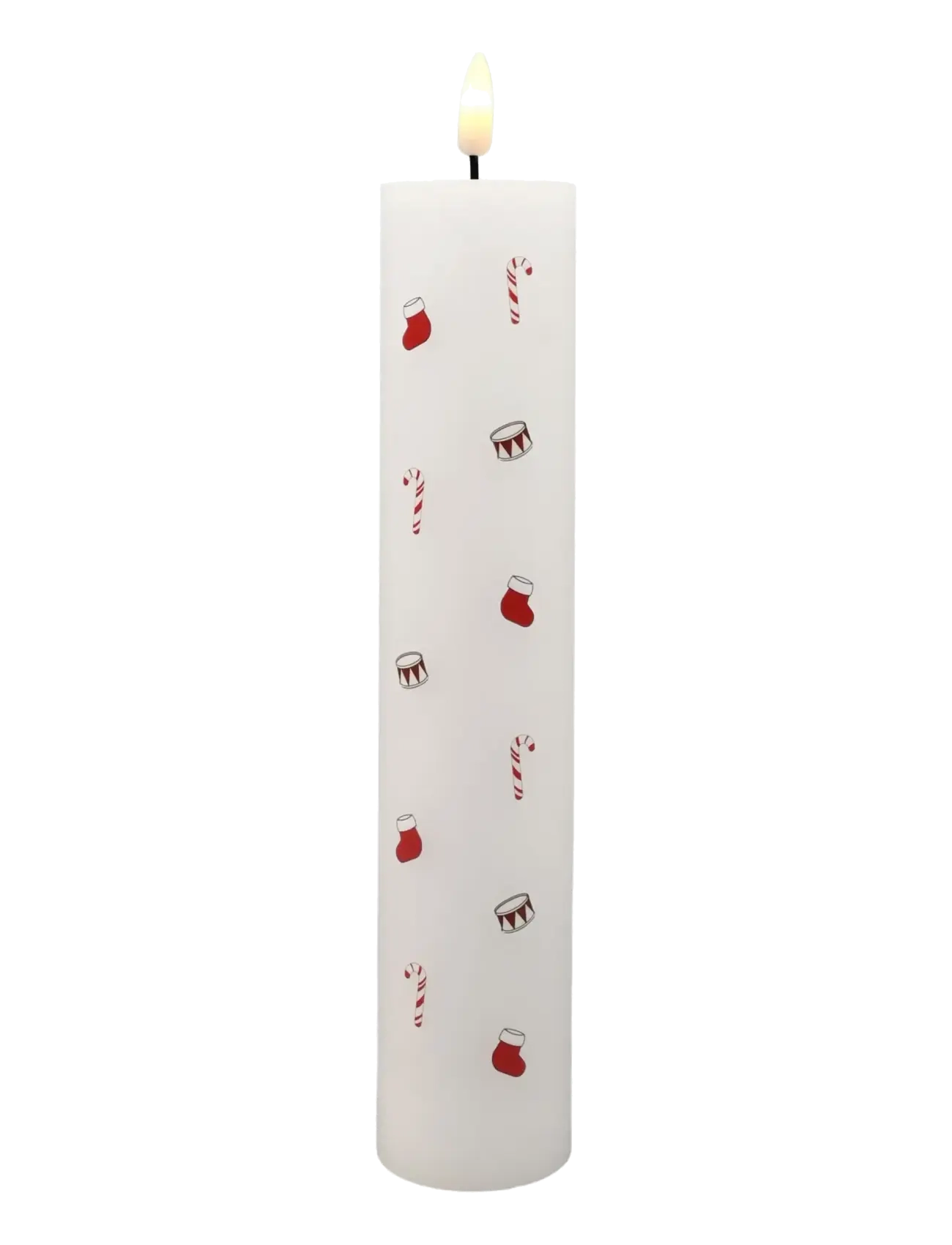Det Gamle Apotek - Calender candle H24,5 x Dia 5 with LED - christmas lighting - white - 1