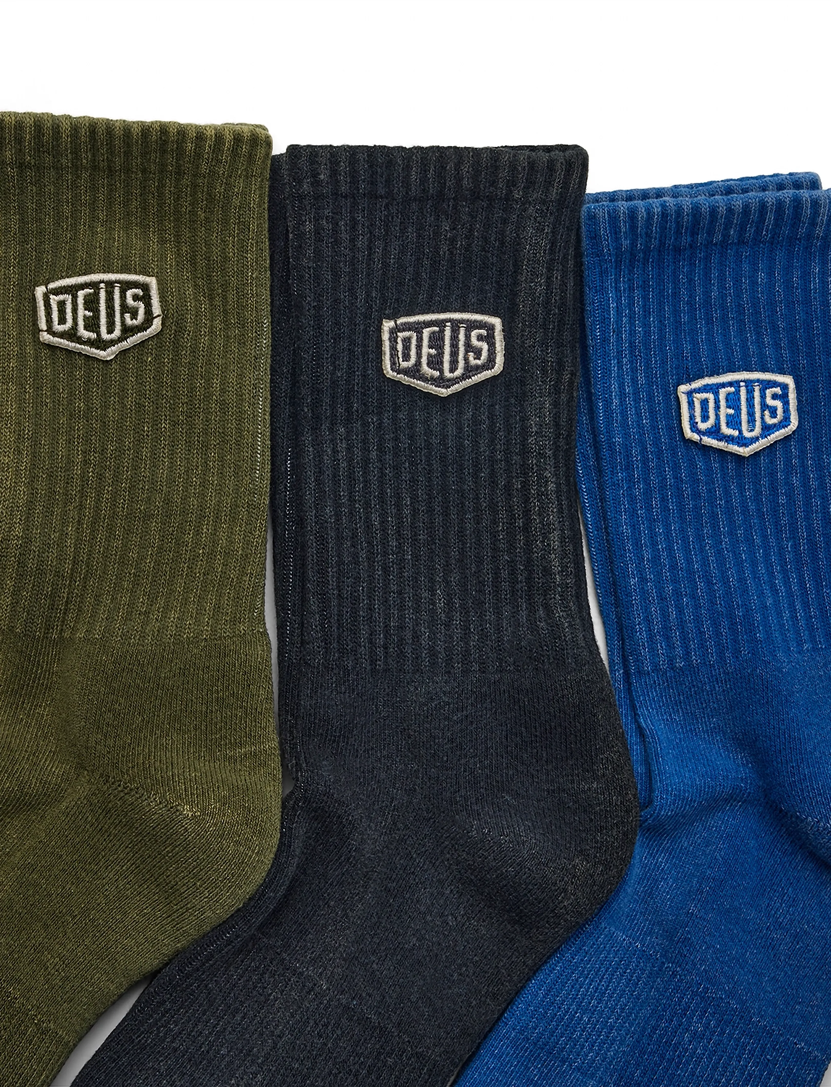Deus Ex Machina - Shield Garment Dyed Sock (3 Pack) - vanliga strumpor - multi - 1