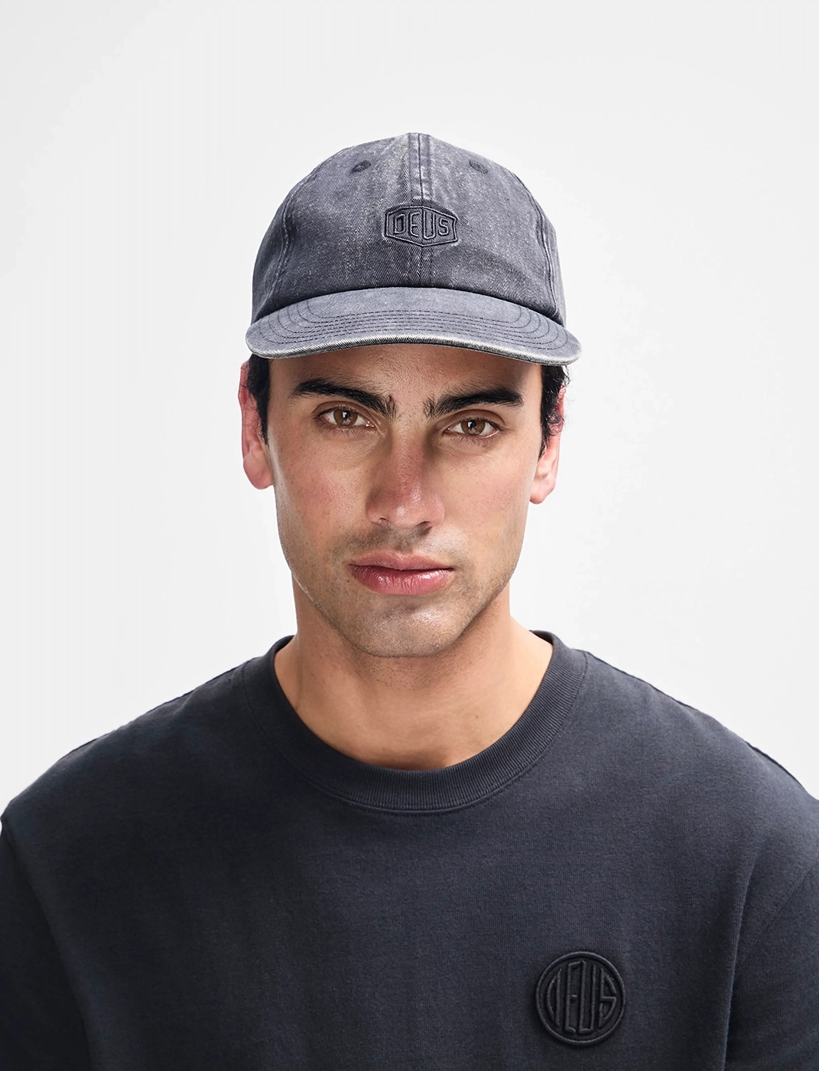 Deus Ex Machina Shield Garment Dyed Dad Cap, Mænd, Dad Cap, Sort, Str: ONE SIZE