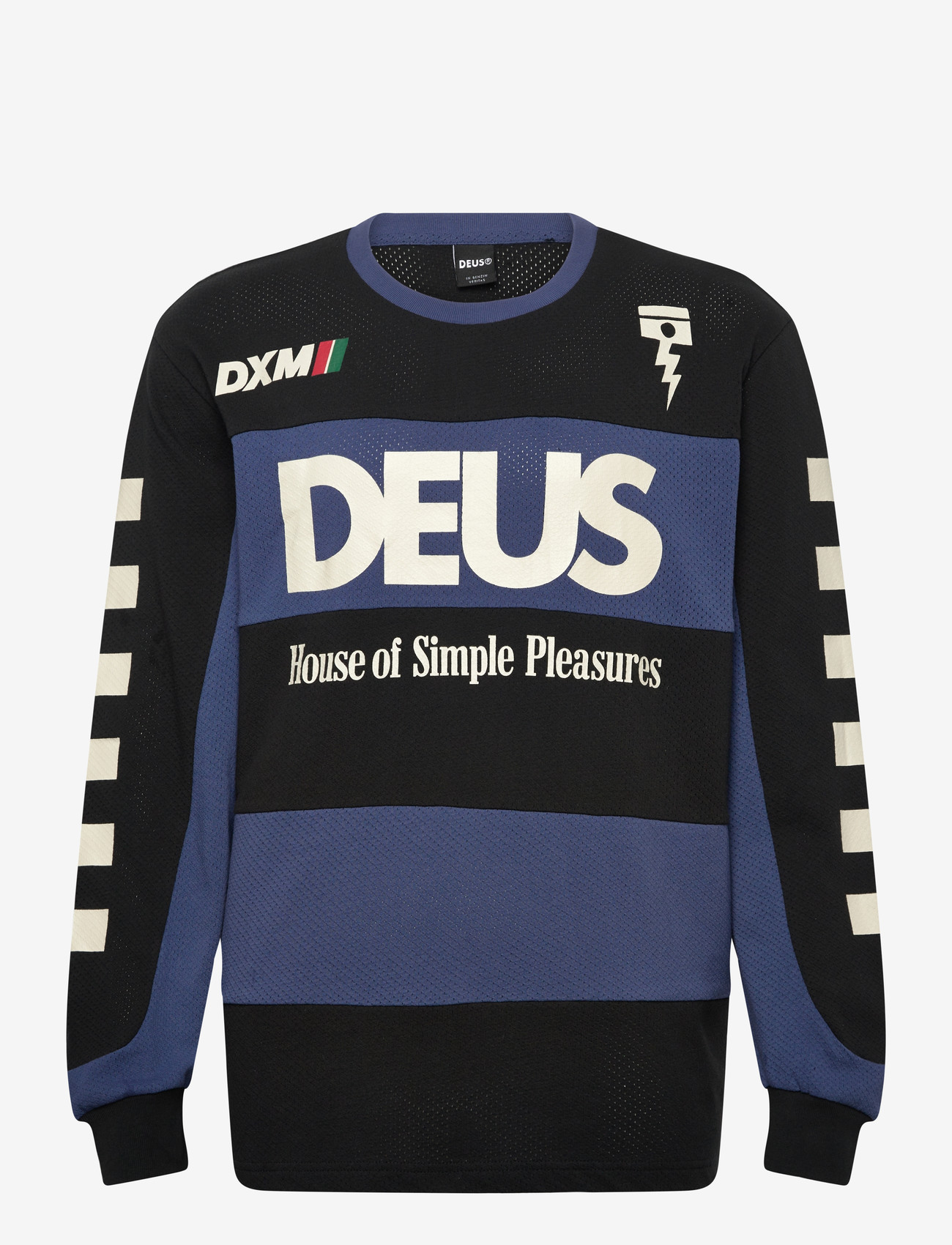 Deus Ex Machina - Vilander Moto Jersey - långärmade t-shirts - mechanic blue combo - 1