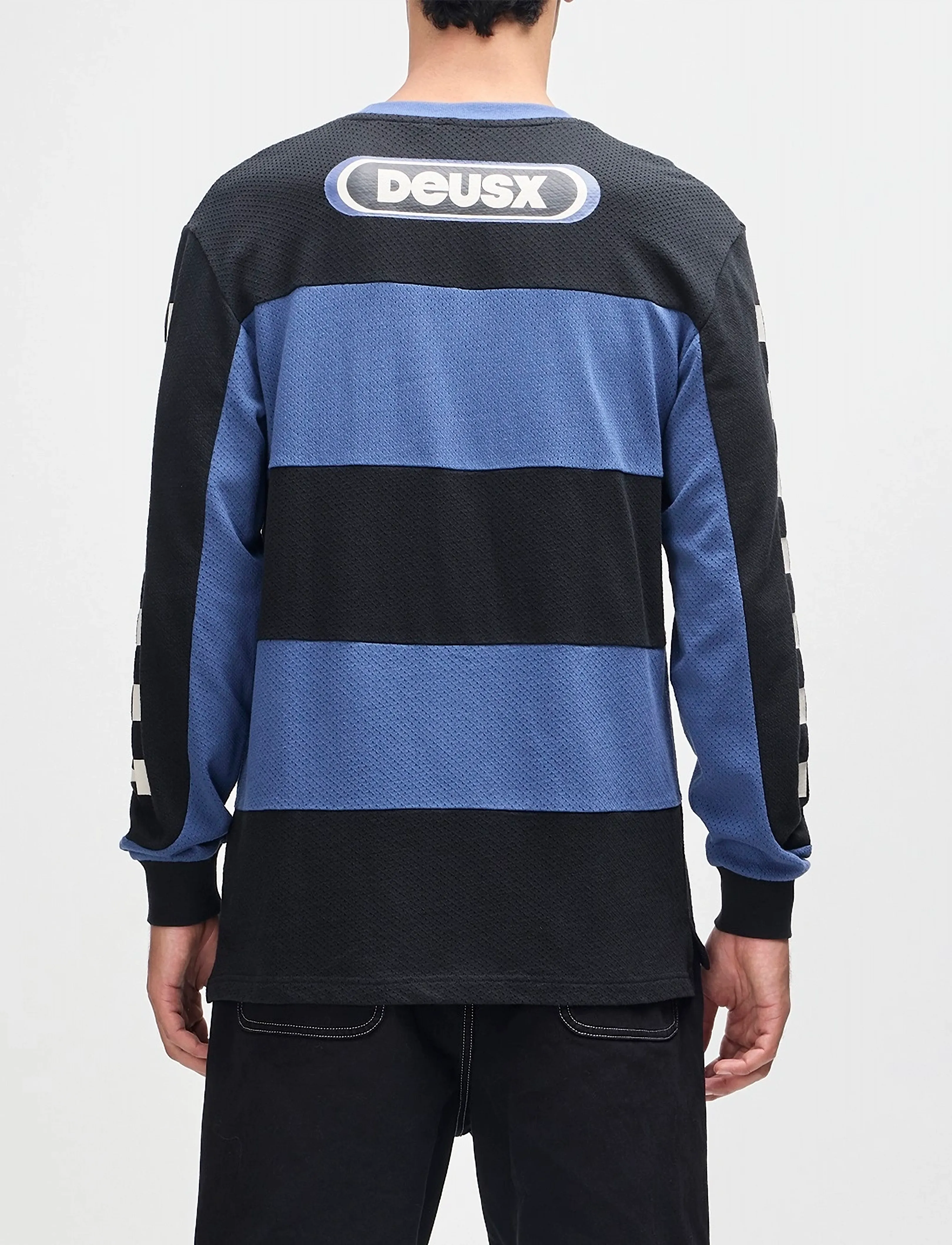 Deus Ex Machina - Vilander Moto Jersey - langærmede t-shirts - mechanic blue combo - 3