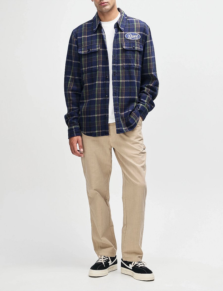 Deus Ex Machina - Vacay Check Shirt - flannel shirts - navy check - 0