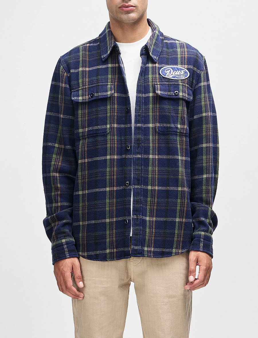 Deus Ex Machina - Vacay Check Shirt - flannel shirts - navy check - 4