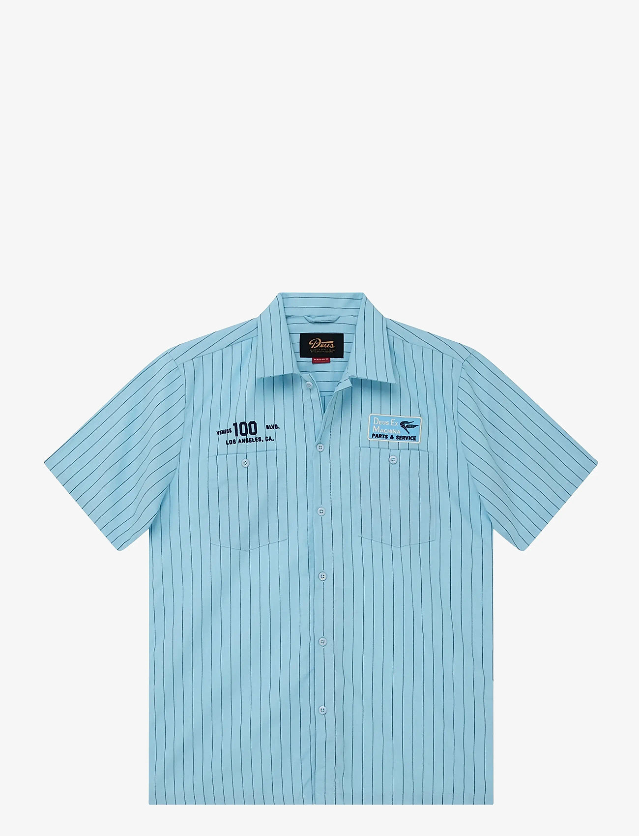 Deus Ex Machina - Forecourt Stripe Shirt - stribede skjorter - sky blue - 1