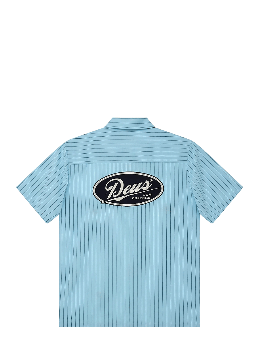 Deus Ex Machina - Forecourt Stripe Shirt - randiga skjortor - sky blue - 2