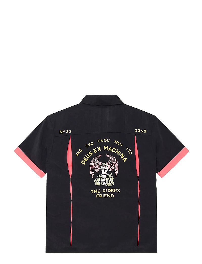 Deus Ex Machina - Hisssterical Bowling Shirt - kortärmade skjortor - black - 2