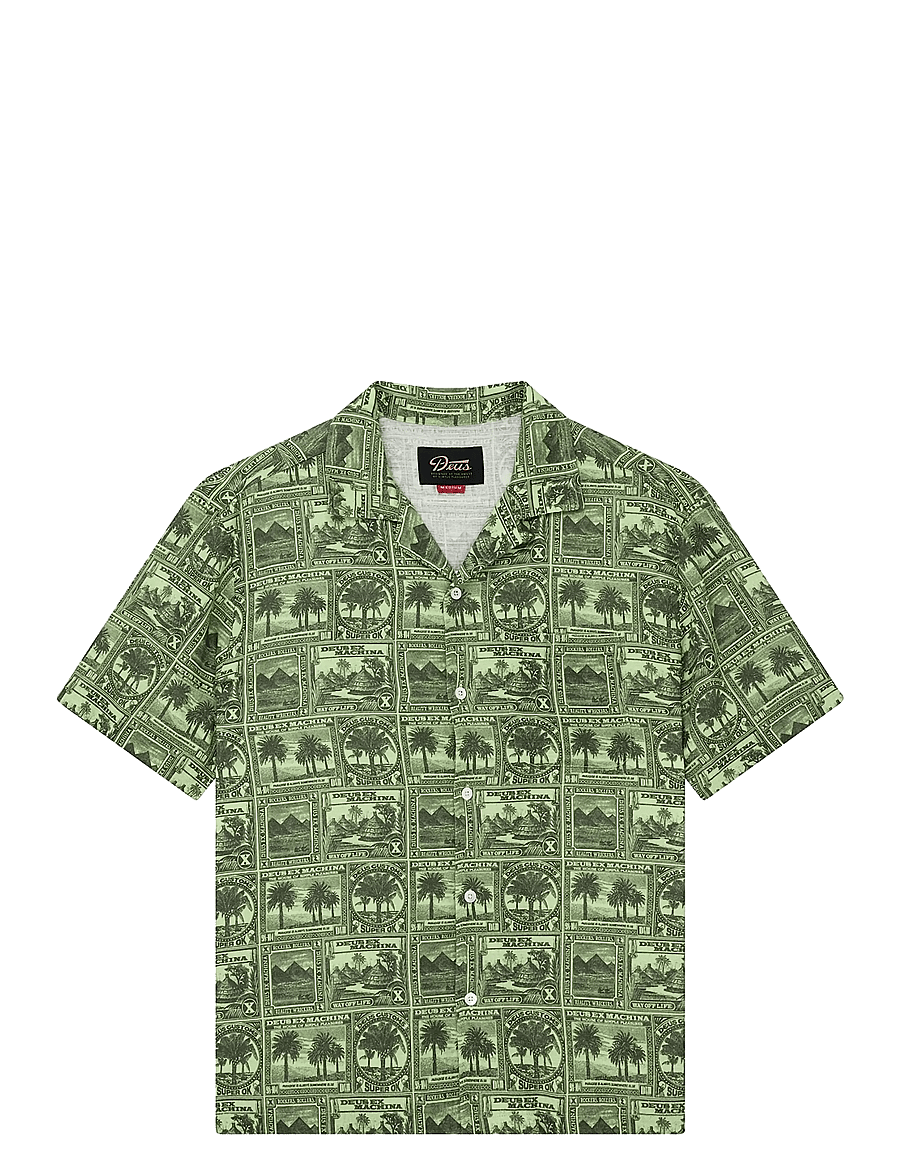 Deus Ex Machina - Mail Man Shirt - mönstrade skjortor - green - 1