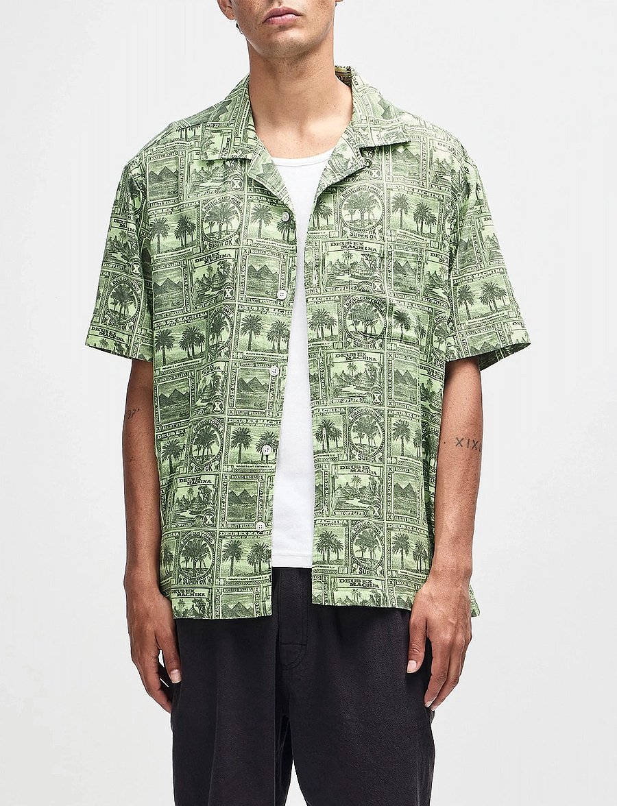 Deus Ex Machina - Mail Man Shirt - mönstrade skjortor - green - 0