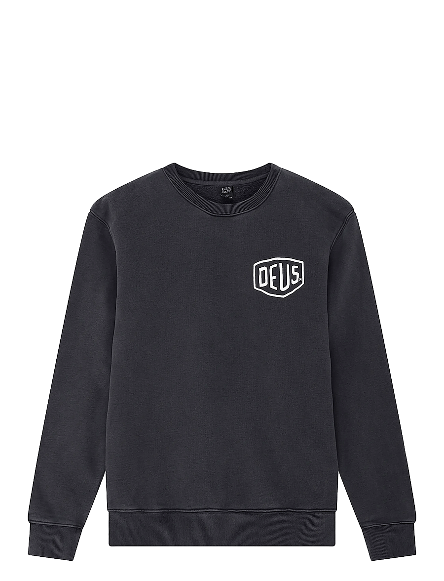 Deus Ex Machina - Shield Garment Dyed Crew - shop efter stil - black - 1