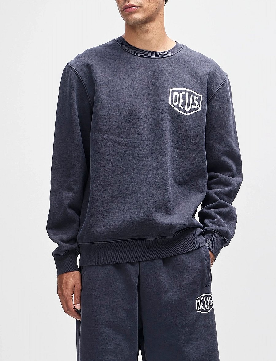 Deus Ex Machina - Shield Garment Dyed Crew - shop efter stil - black - 0