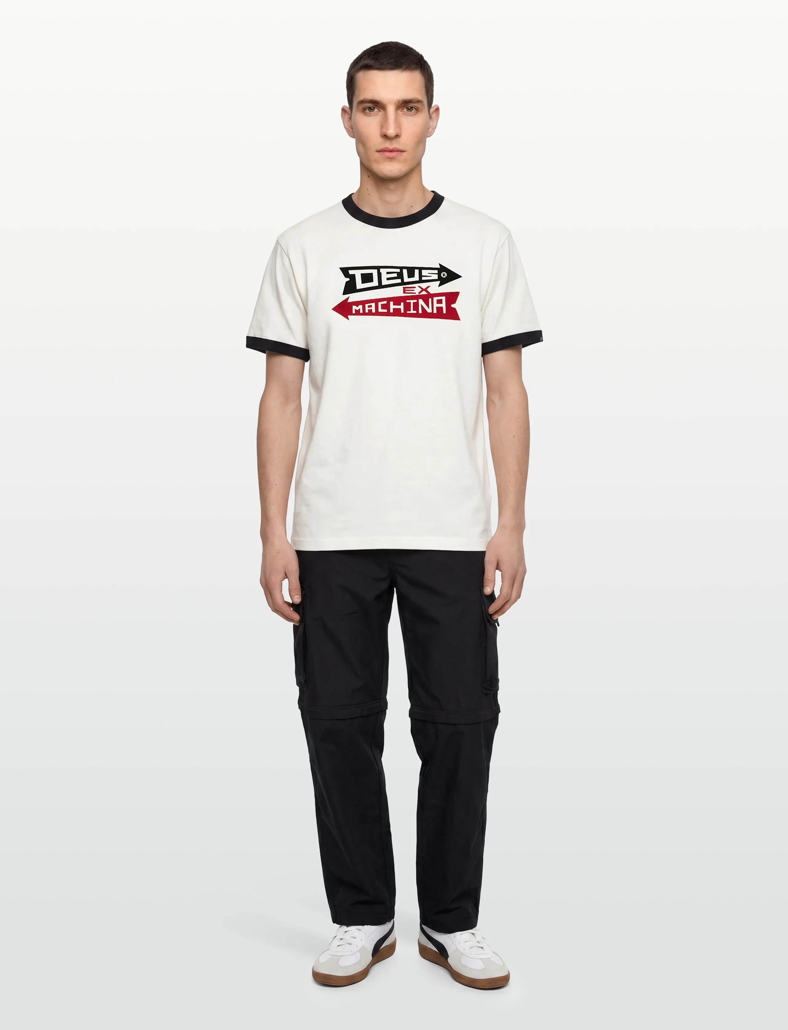 Deus Ex Machina Arrows Ringer Tee, Mænd, Ringer T-shirt, Sort, Str: M