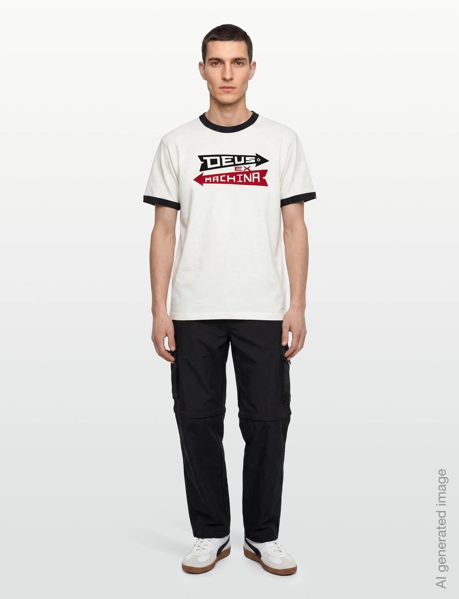 Deus Ex Machina - Arrows Ringer Tee - kurzärmelige t-shirts - pristine white - 0