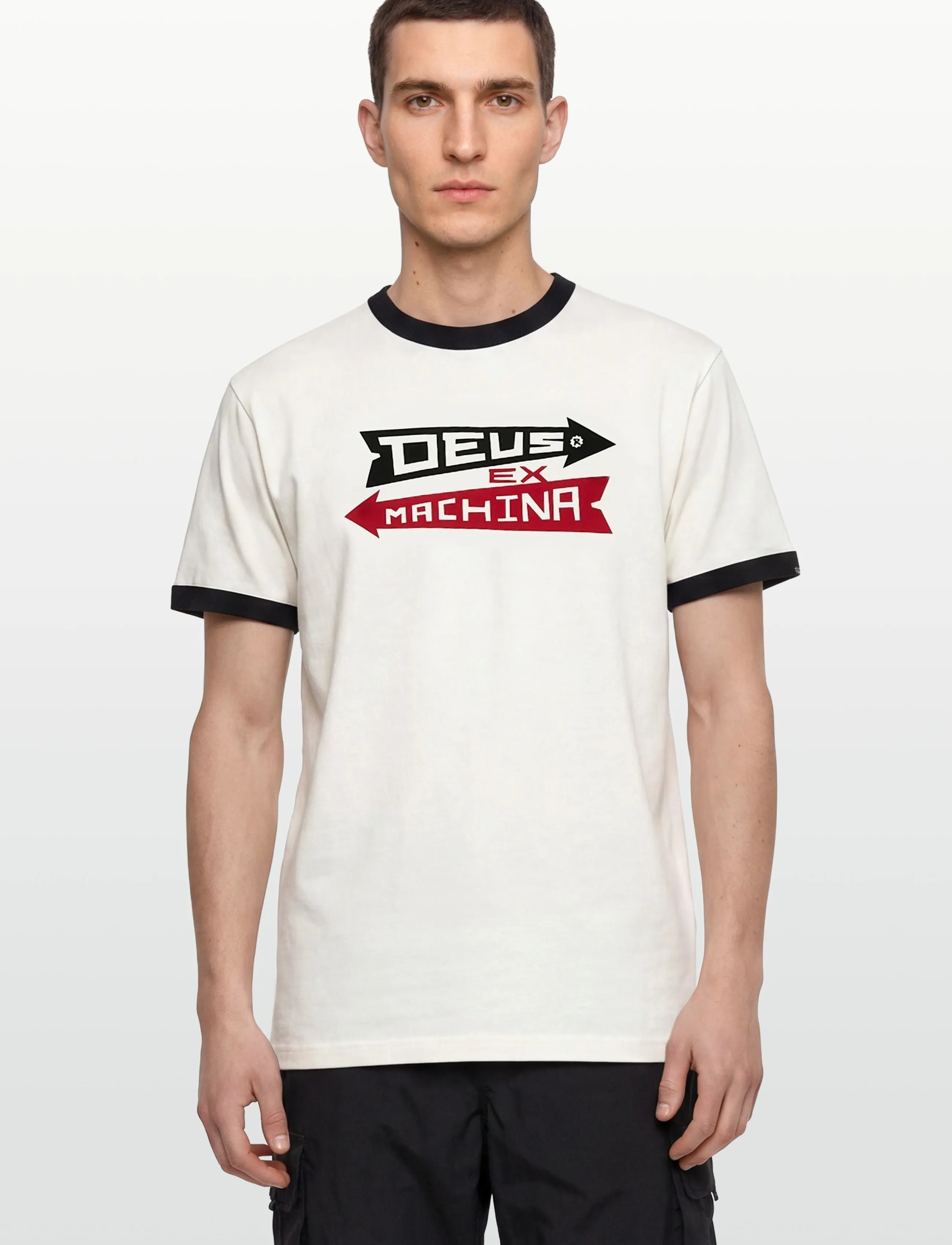 Deus Ex Machina - Arrows Ringer Tee - kortärmade t-shirts - pristine white - 3