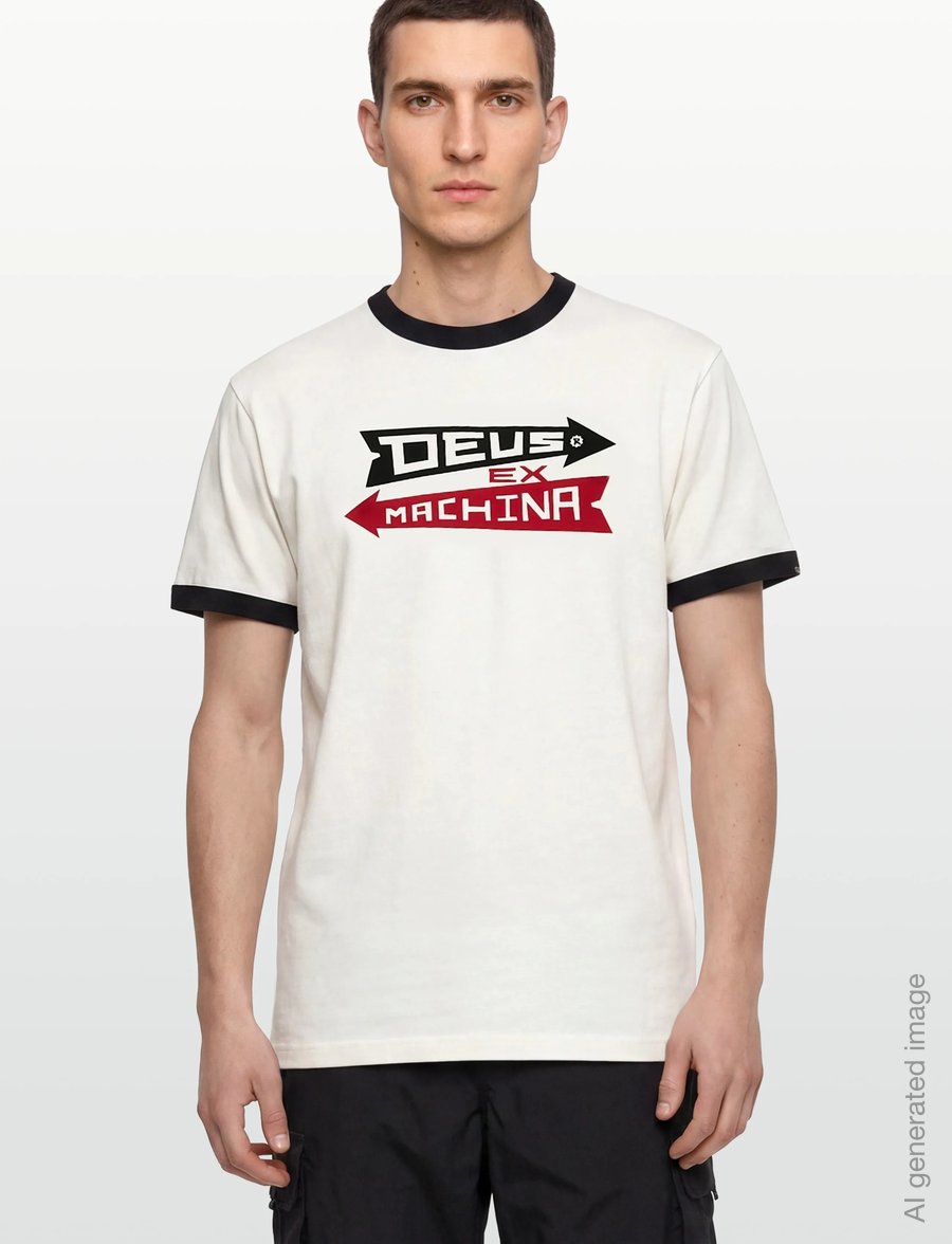 Deus Ex Machina - Arrows Ringer Tee - kurzärmelige t-shirts - pristine white - 3