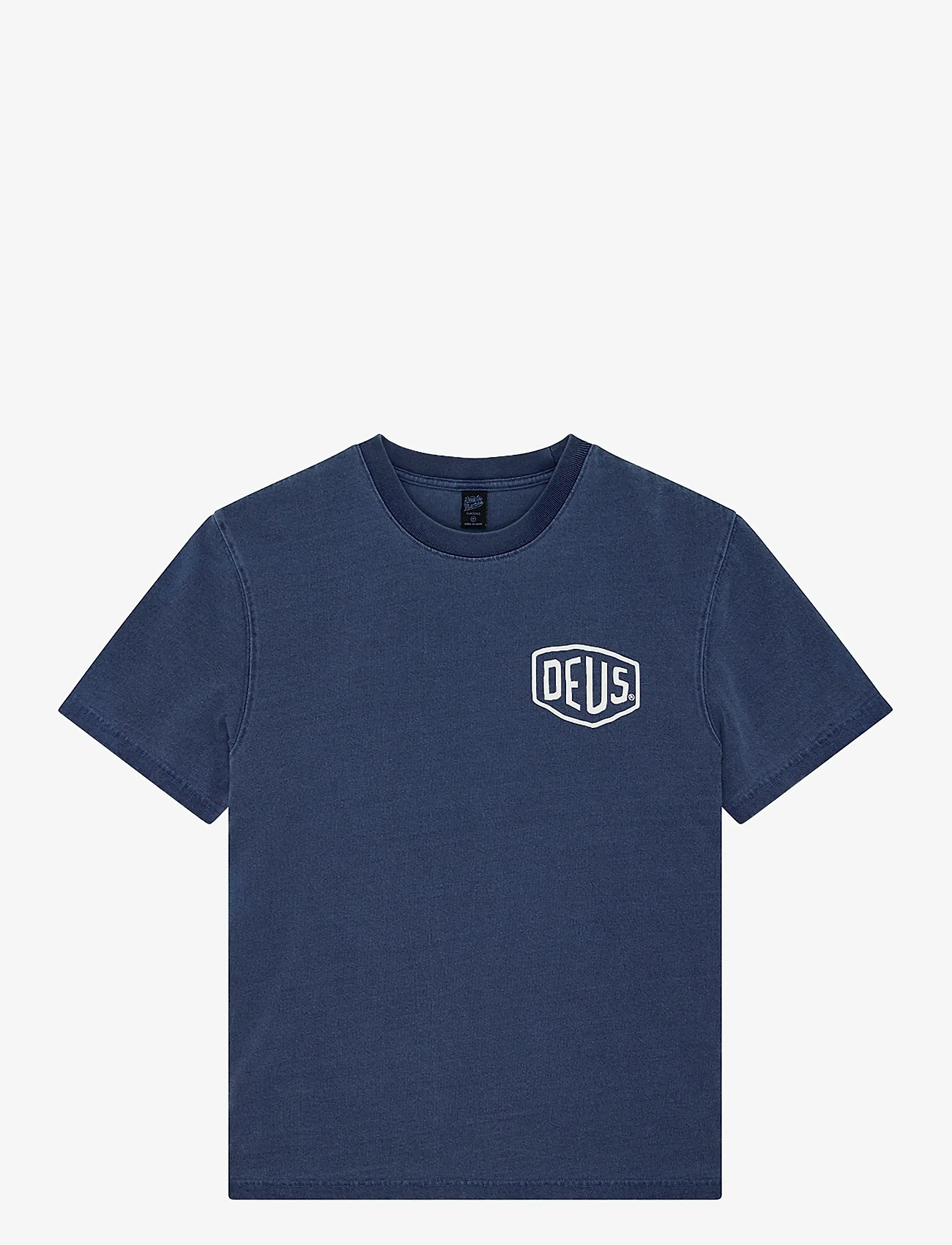 Deus Ex Machina - Shield Garment Dyed Tee - kortærmede t-shirts - mechanic blue - 0