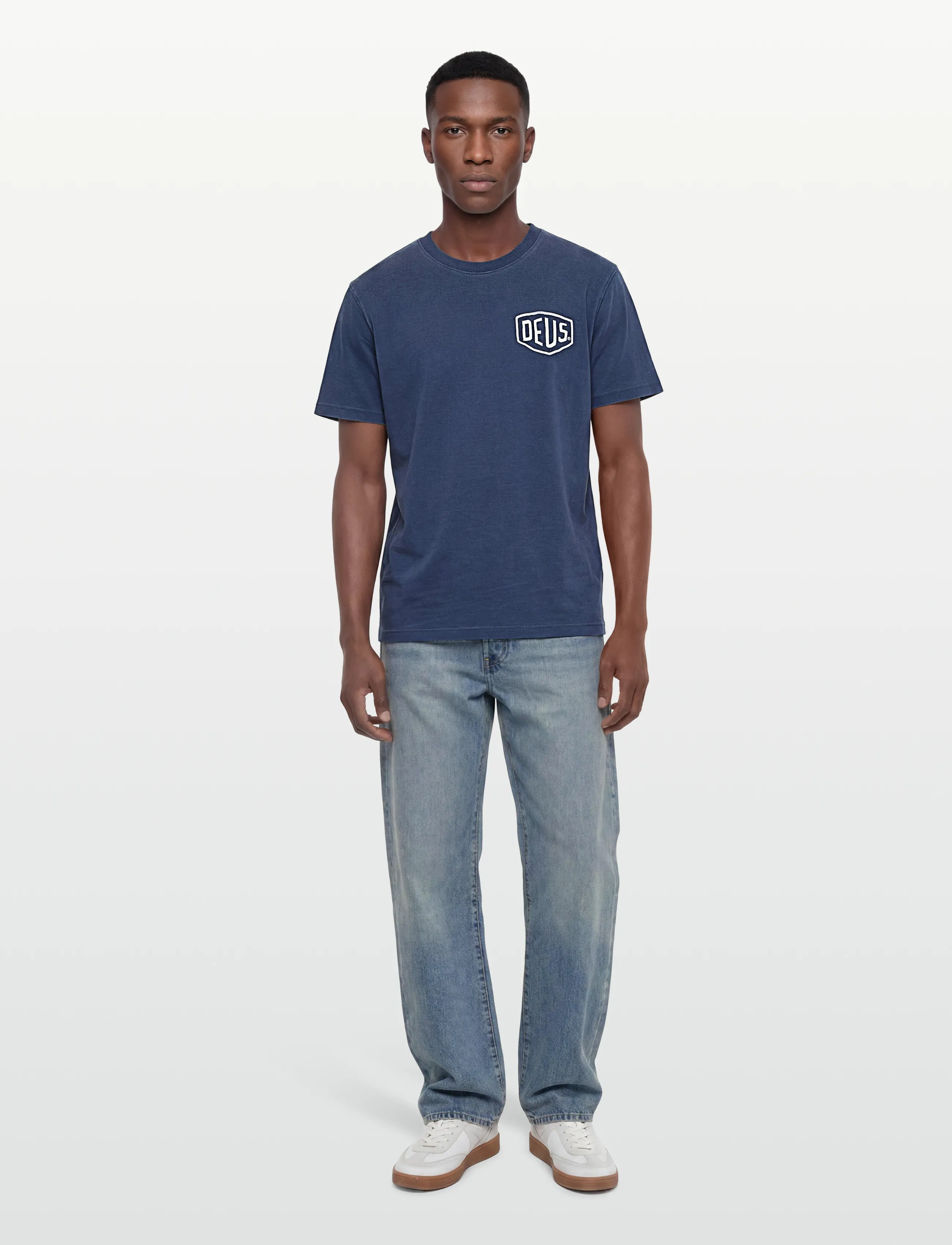 Deus Ex Machina Shield Garment Dyed Tee - Kortærmede T-shirts - MECHANIC BLUE / navy