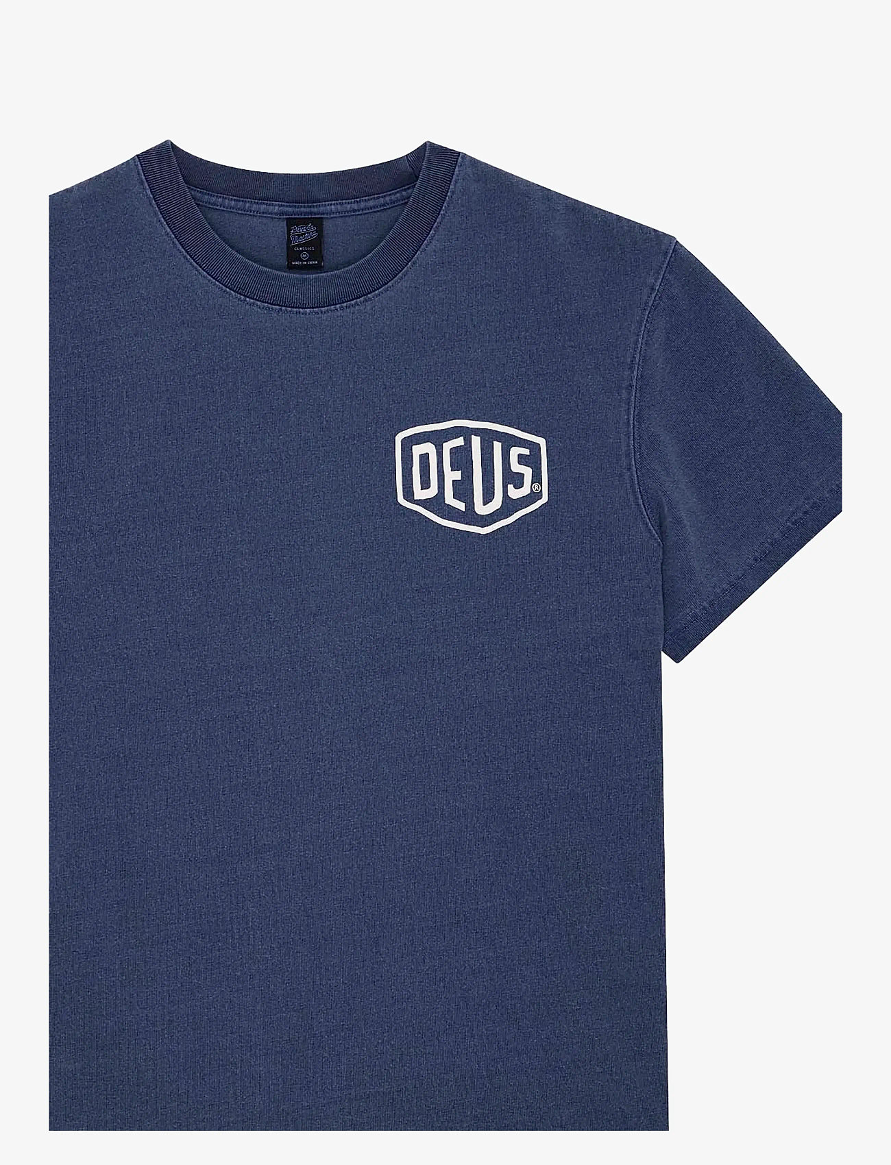 Deus Ex Machina - Shield Garment Dyed Tee - kortærmede t-shirts - mechanic blue - 2