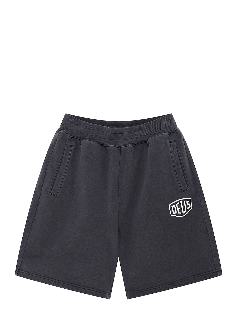 Deus Ex Machina - Shield Garment Dyed Track Short - sweatshorts - black - 1