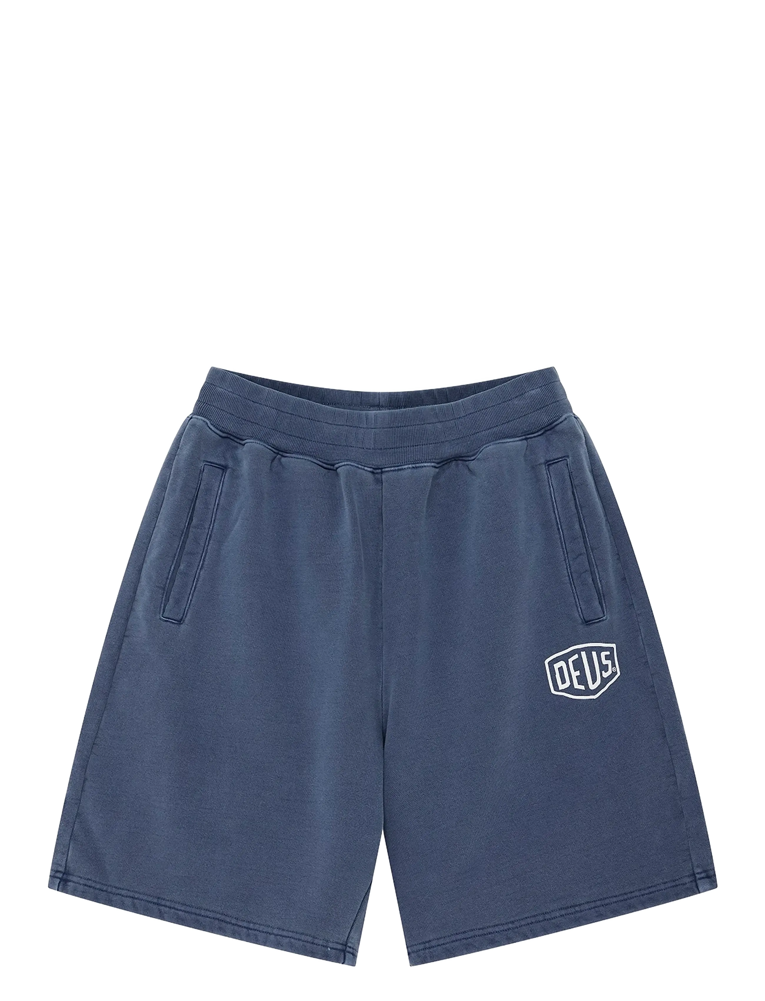 Deus Ex Machina Shield Garment Dyed Track Short - Sweatshorts - MECHANIC BLUE / navy
