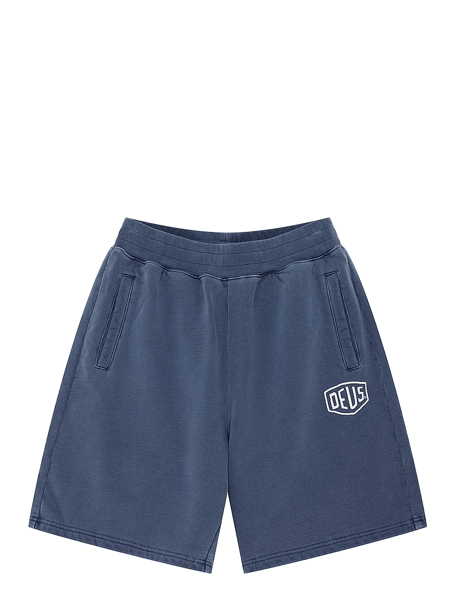 Deus Ex Machina - Shield Garment Dyed Track Short - lühikesed dressipüksid - mechanic blue - 1