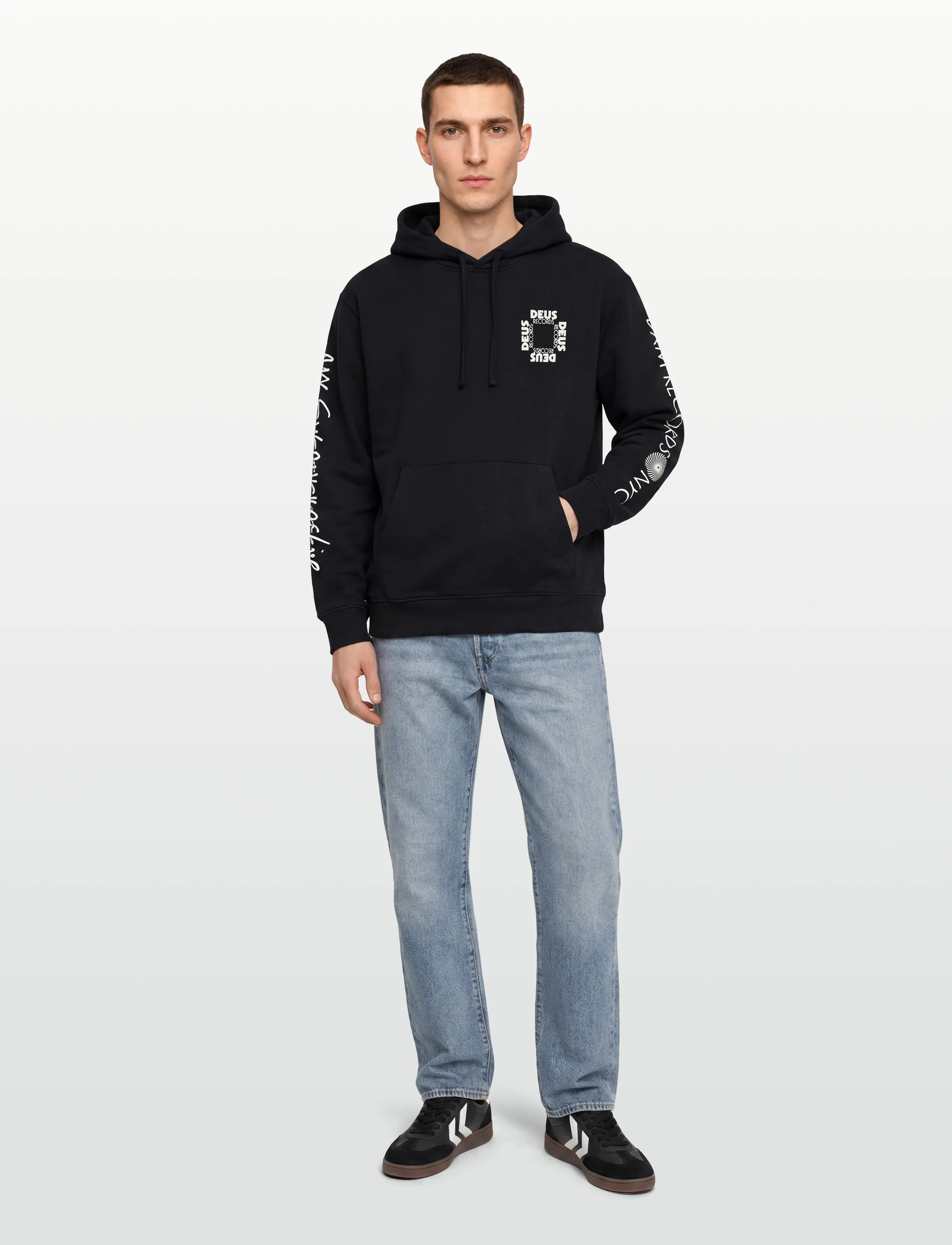 Deus Ex Machina Defacto Hoodie, XL, Black, Sweatshirts & Hættetrøjer > Hættetrøjer, Herre