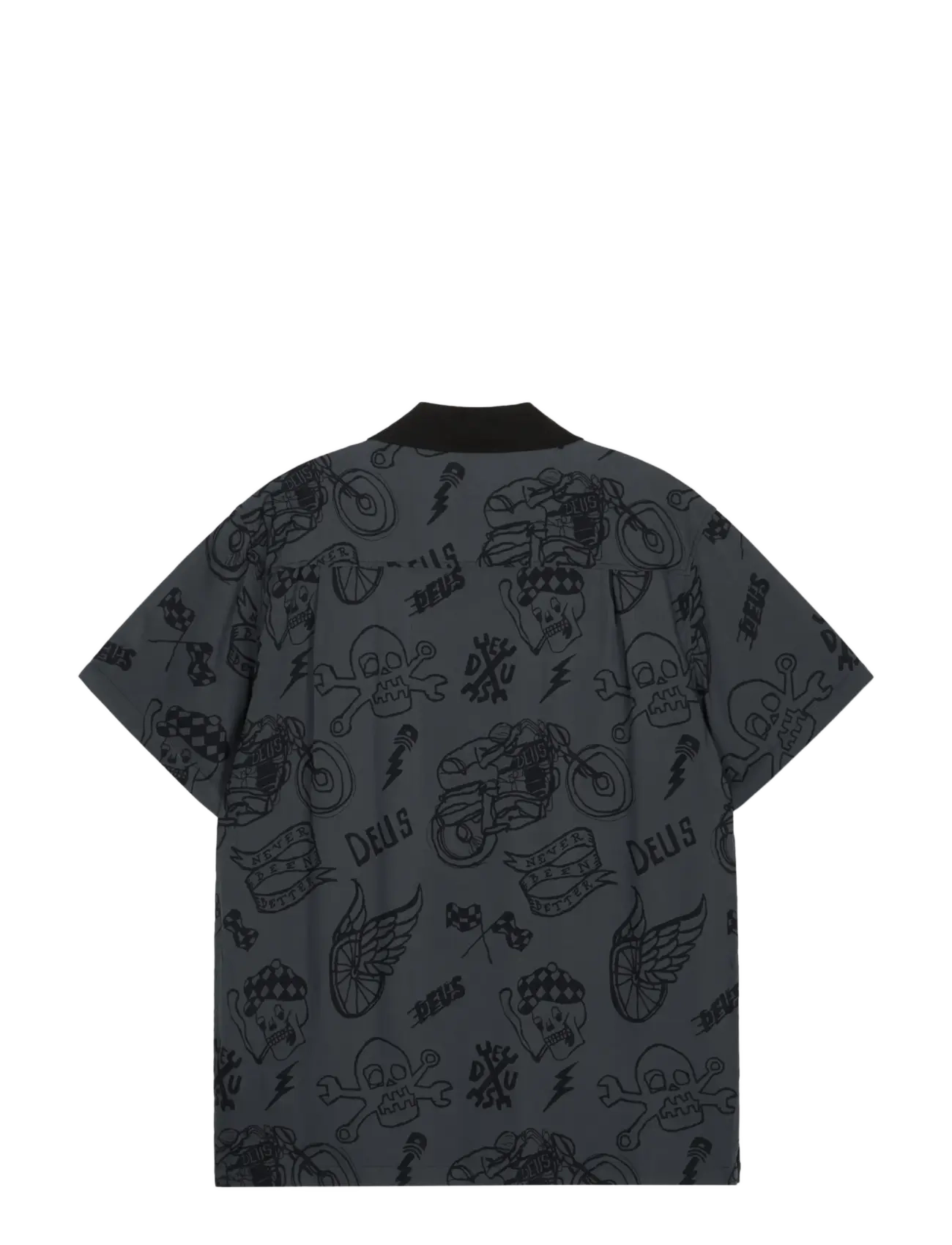 Deus Ex Machina - Doodle Ss Shirt - mönstrade skjortor - black - 1