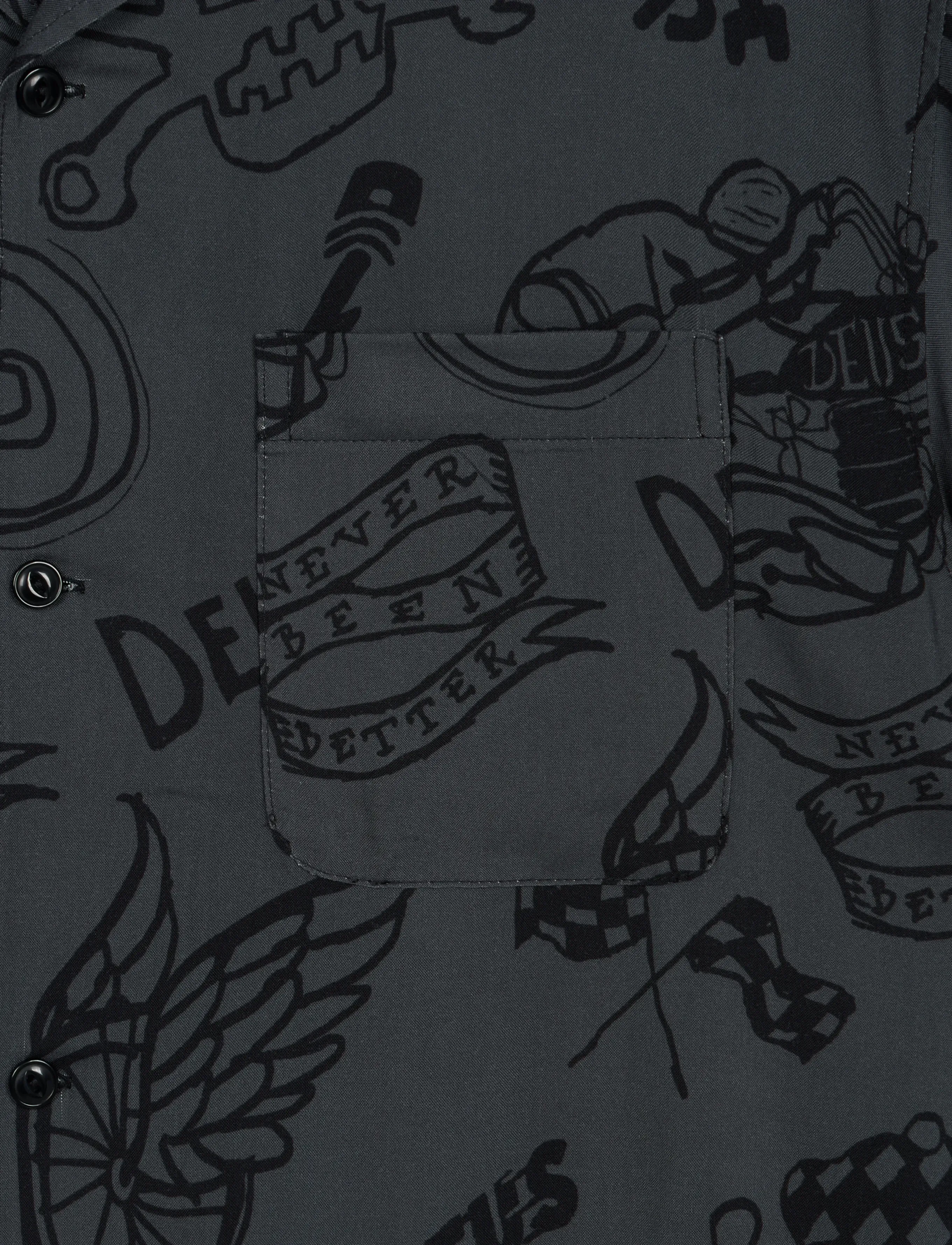 Deus Ex Machina - Doodle Ss Shirt - mönstrade skjortor - black - 3