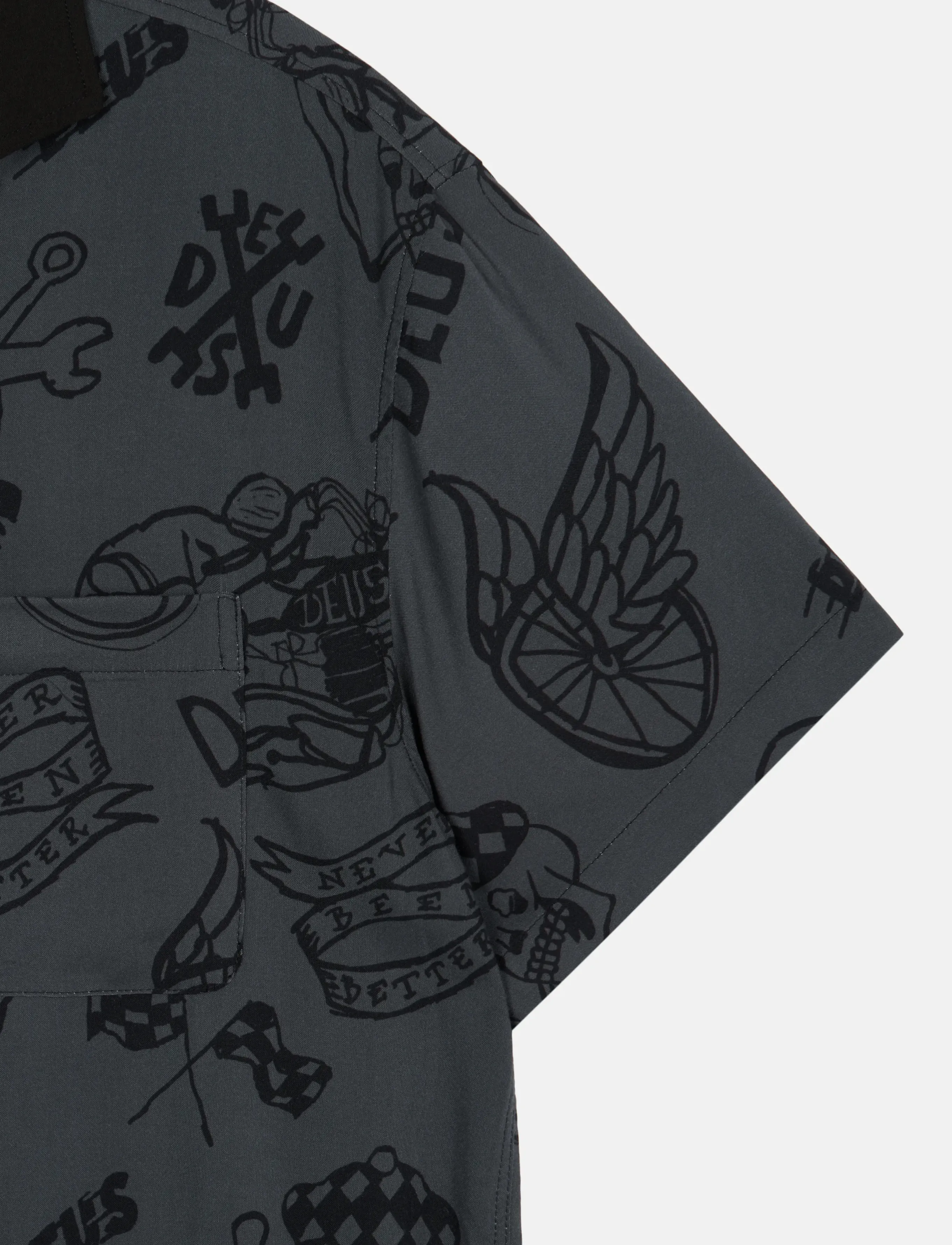 Deus Ex Machina - Doodle Ss Shirt - mönstrade skjortor - black - 4