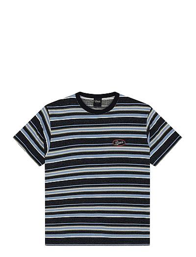 Deus Ex Machina Forecourt Stripe Tee - Kortærmede T-shirts - NAVY / black