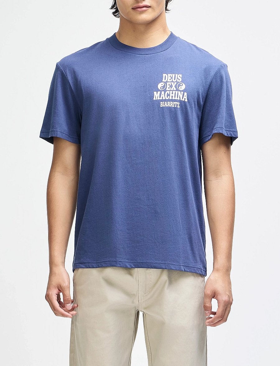 Deus Ex Machina - Biarritz Ceramic Tee - kurzärmelige t-shirts - mechanic blue - 0