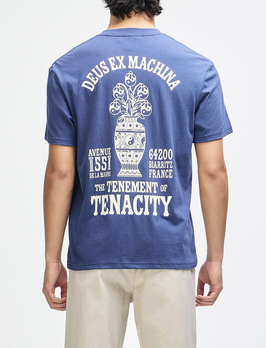 Deus Ex Machina - Biarritz Ceramic Tee - kurzärmelige t-shirts - mechanic blue - 4