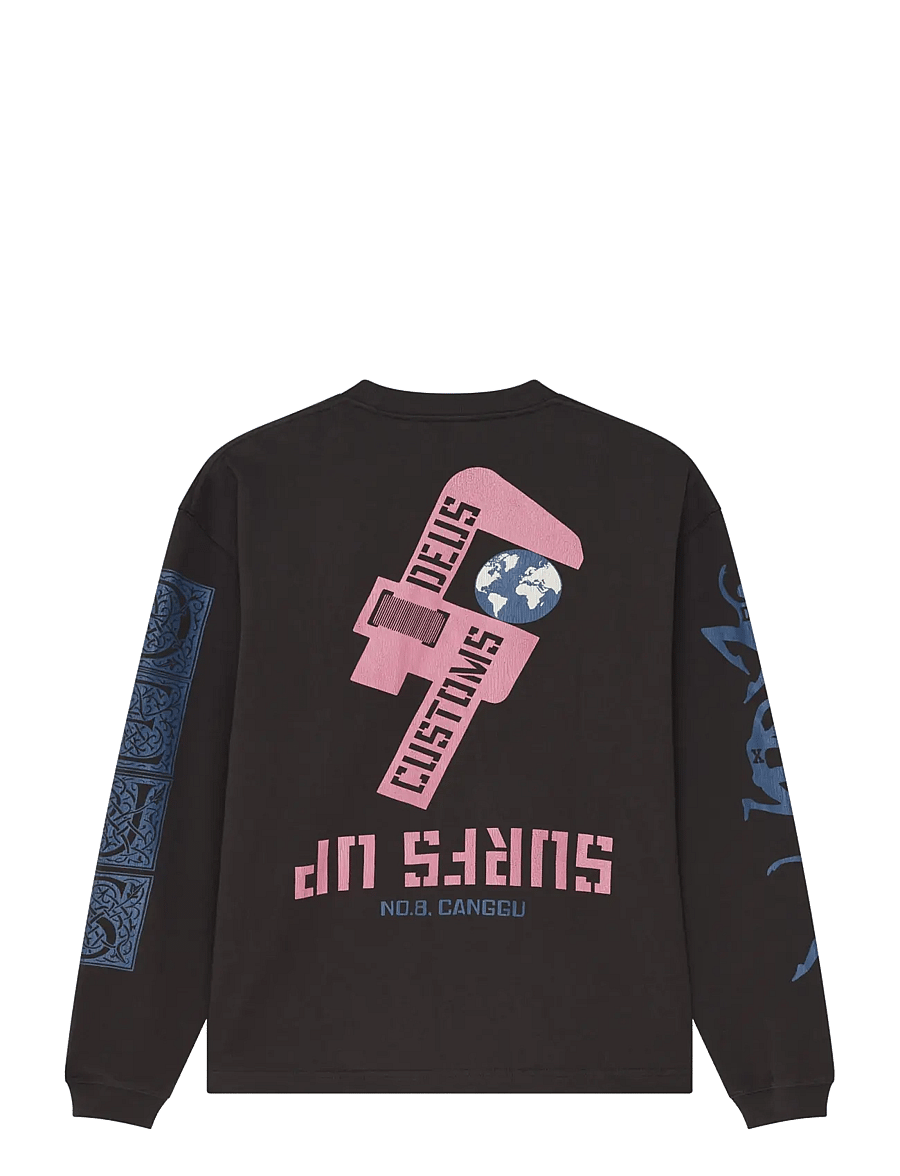 Deus Ex Machina - Swell Maps Os Ls Tee - langärmelige t-shirts - anthracite grey - 2