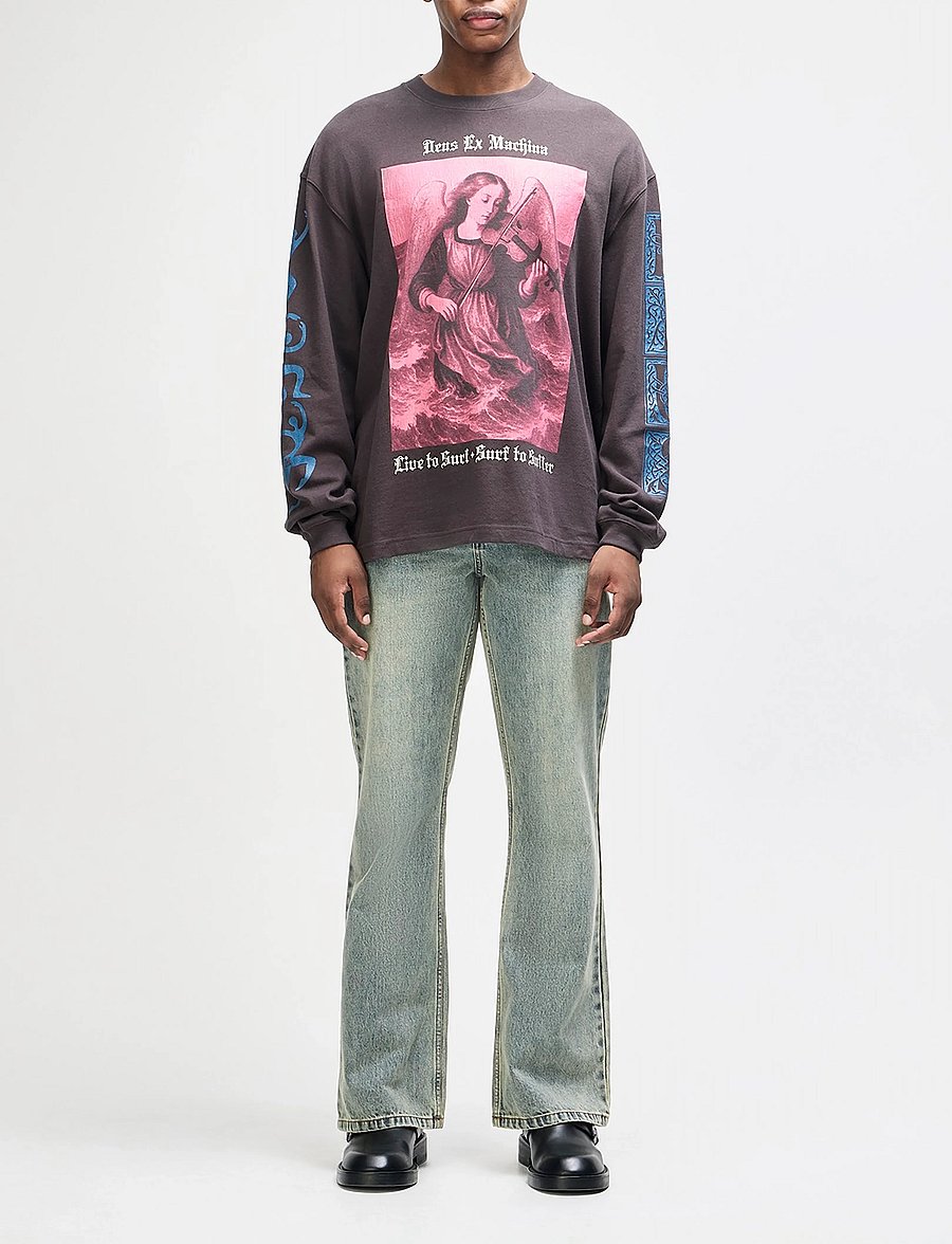 Deus Ex Machina - Swell Maps Os Ls Tee - langärmelige t-shirts - anthracite grey - 0