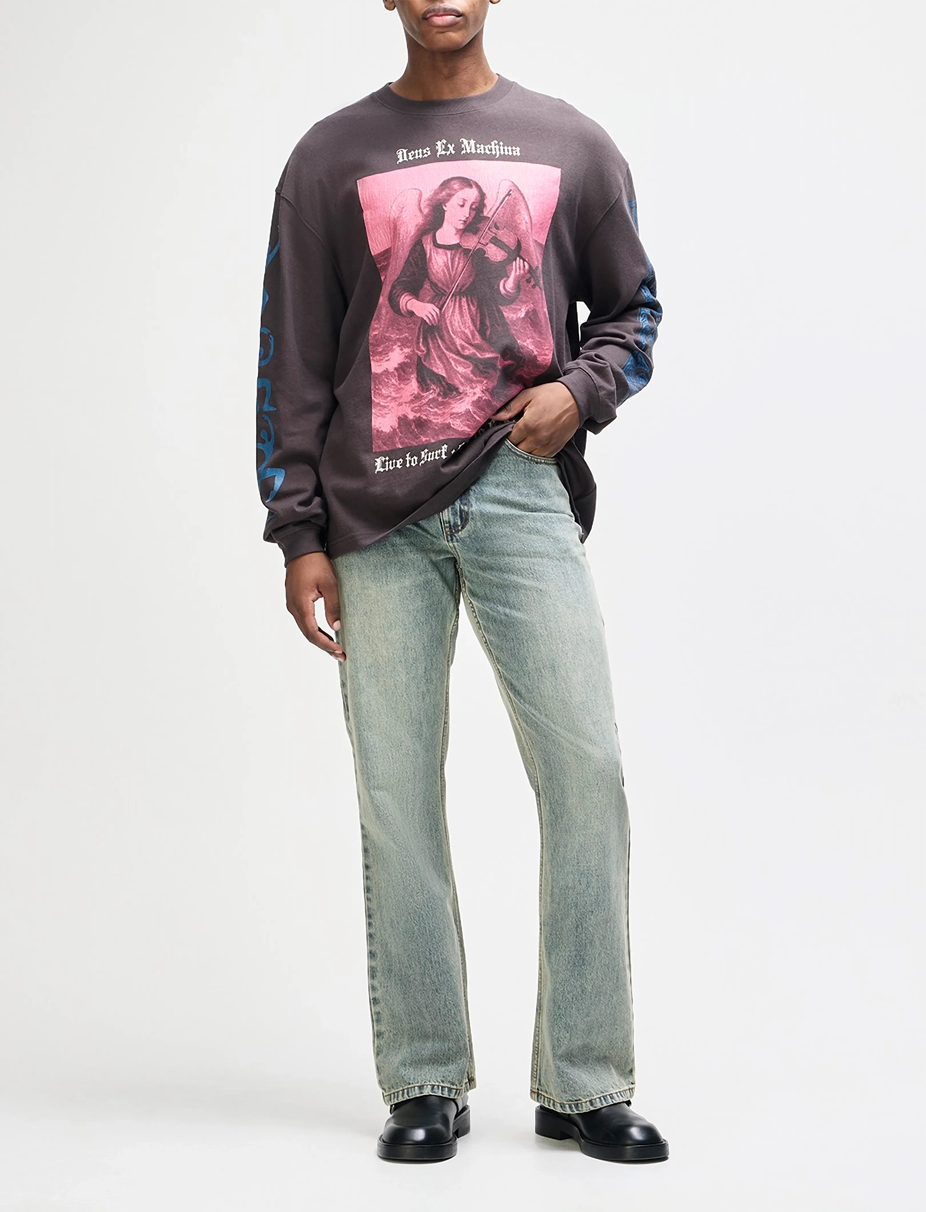 Deus Ex Machina - Swell Maps Os Ls Tee - langärmelige t-shirts - anthracite grey - 4