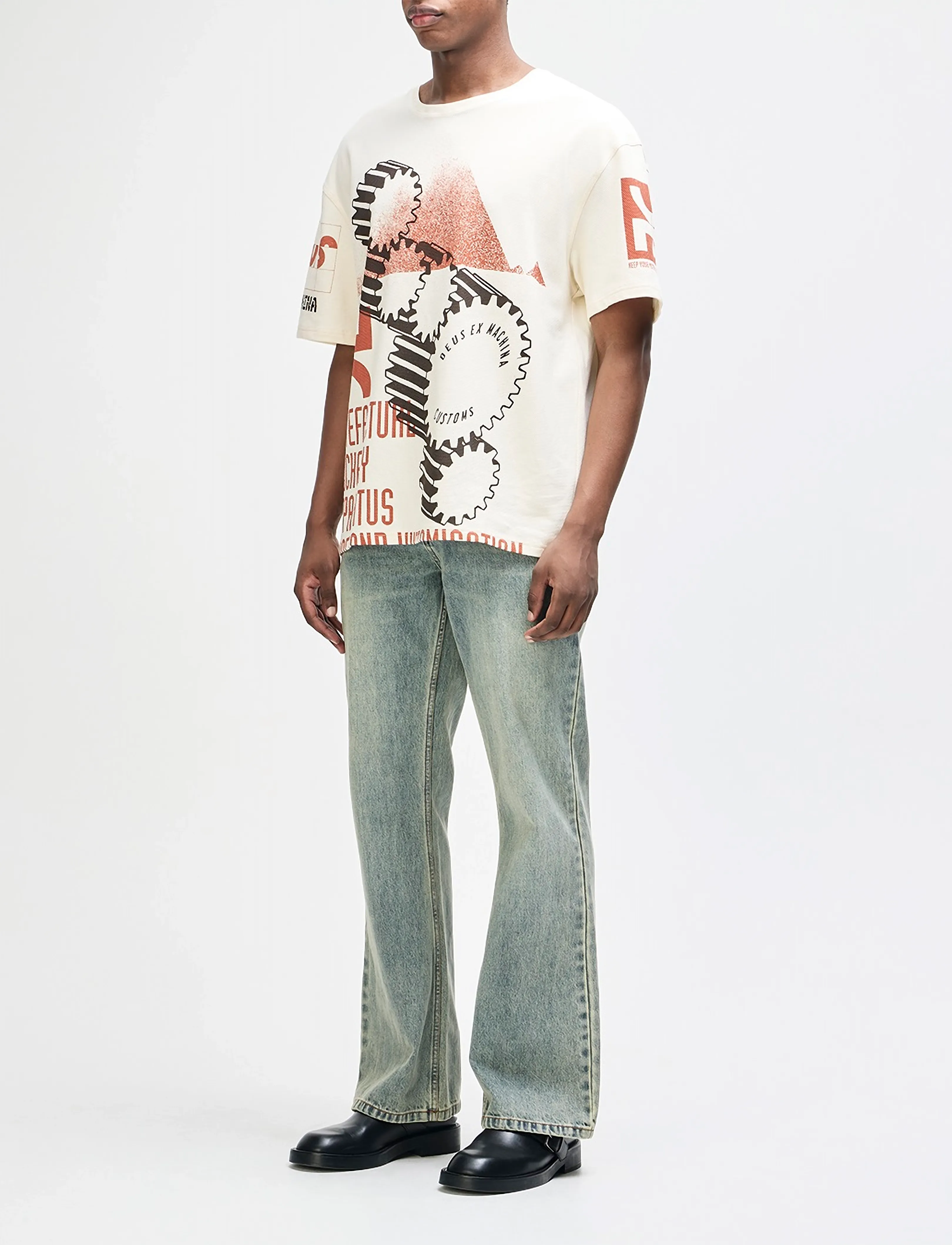 Deus Ex Machina - Merz Oversized Tee - short-sleeved t-shirts - dirty white - 4