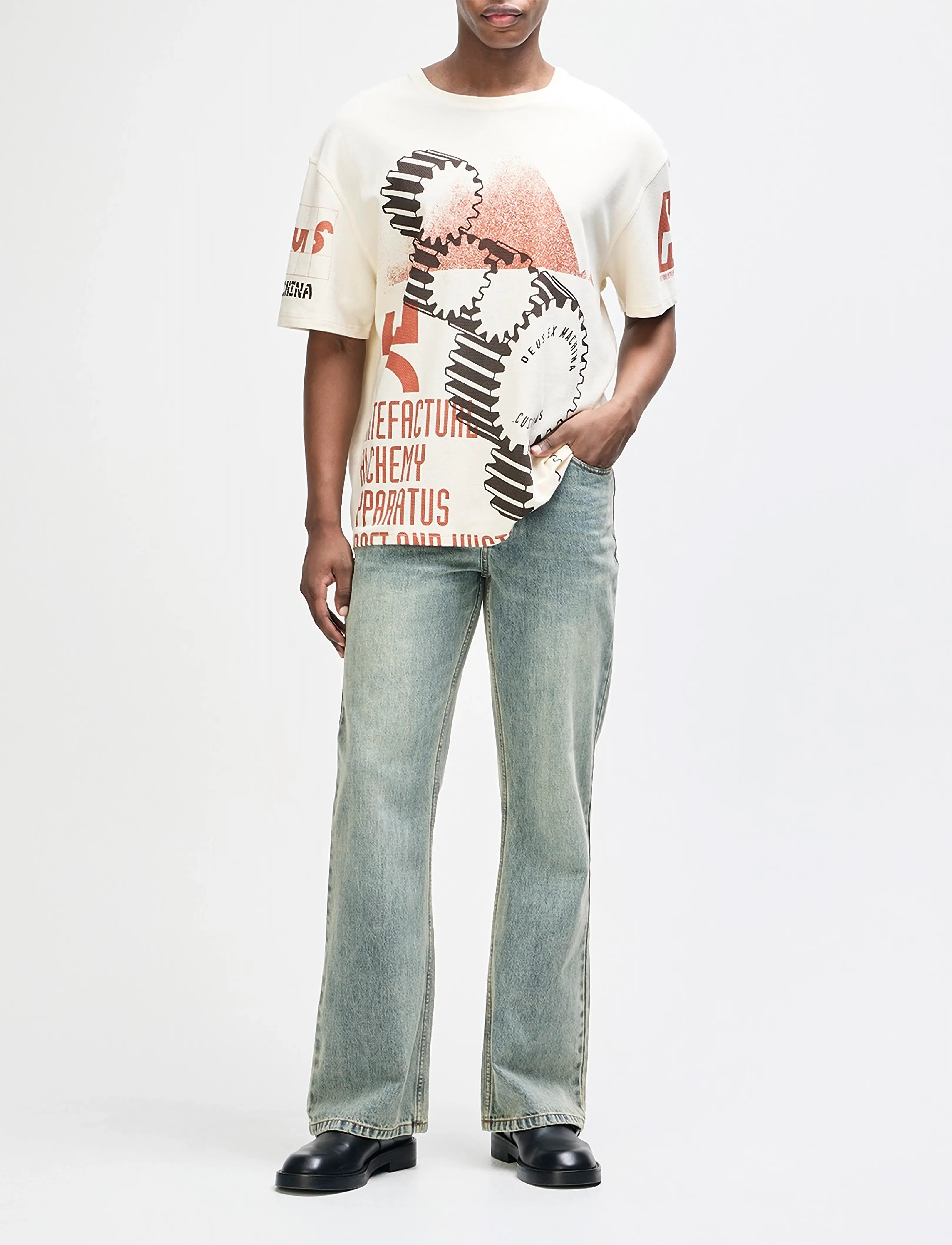 Deus Ex Machina - Merz Oversized Tee - short-sleeved t-shirts - dirty white - 5