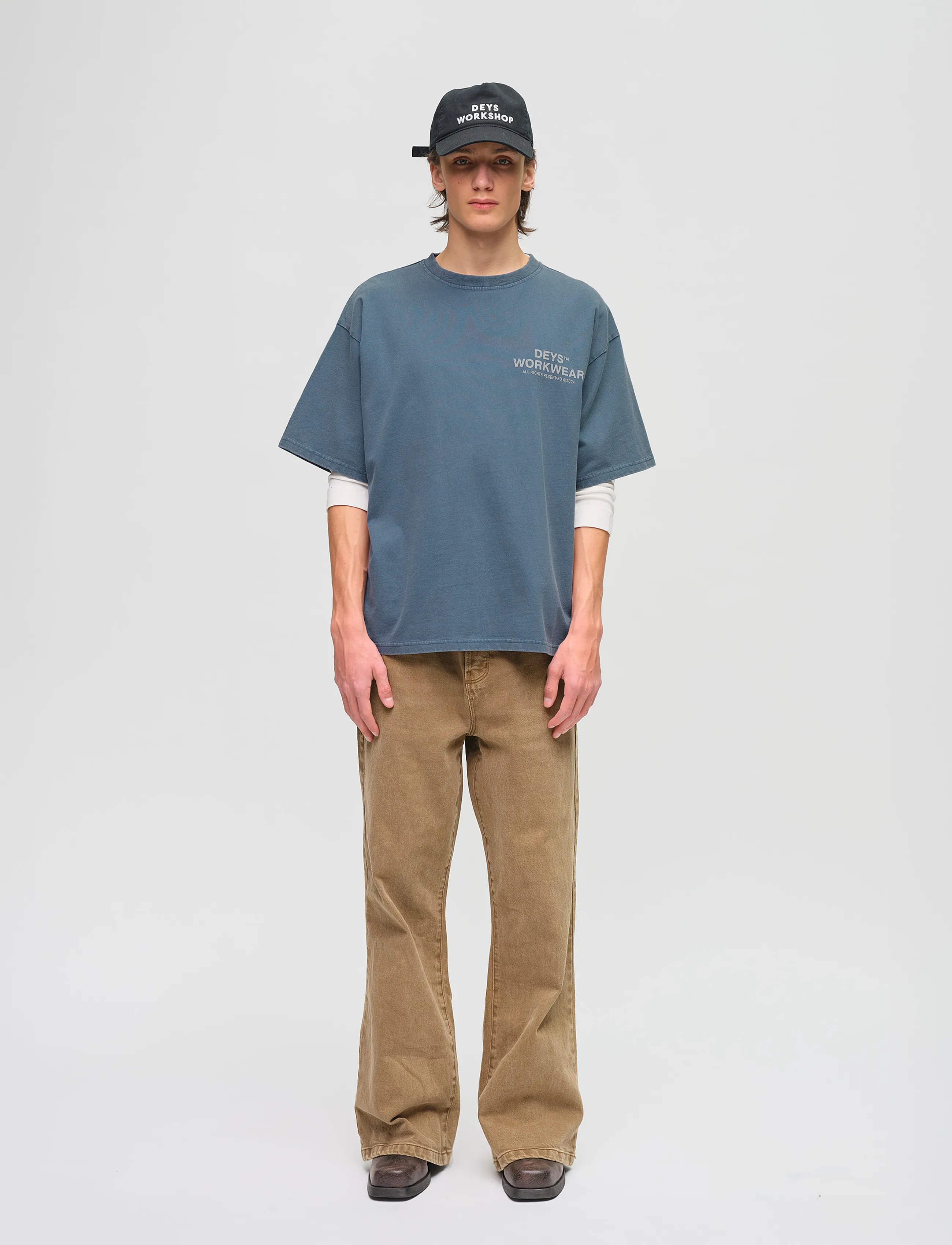 DEYS Hillside Print T-shirt - DEYS - WASHED BLUE / blue