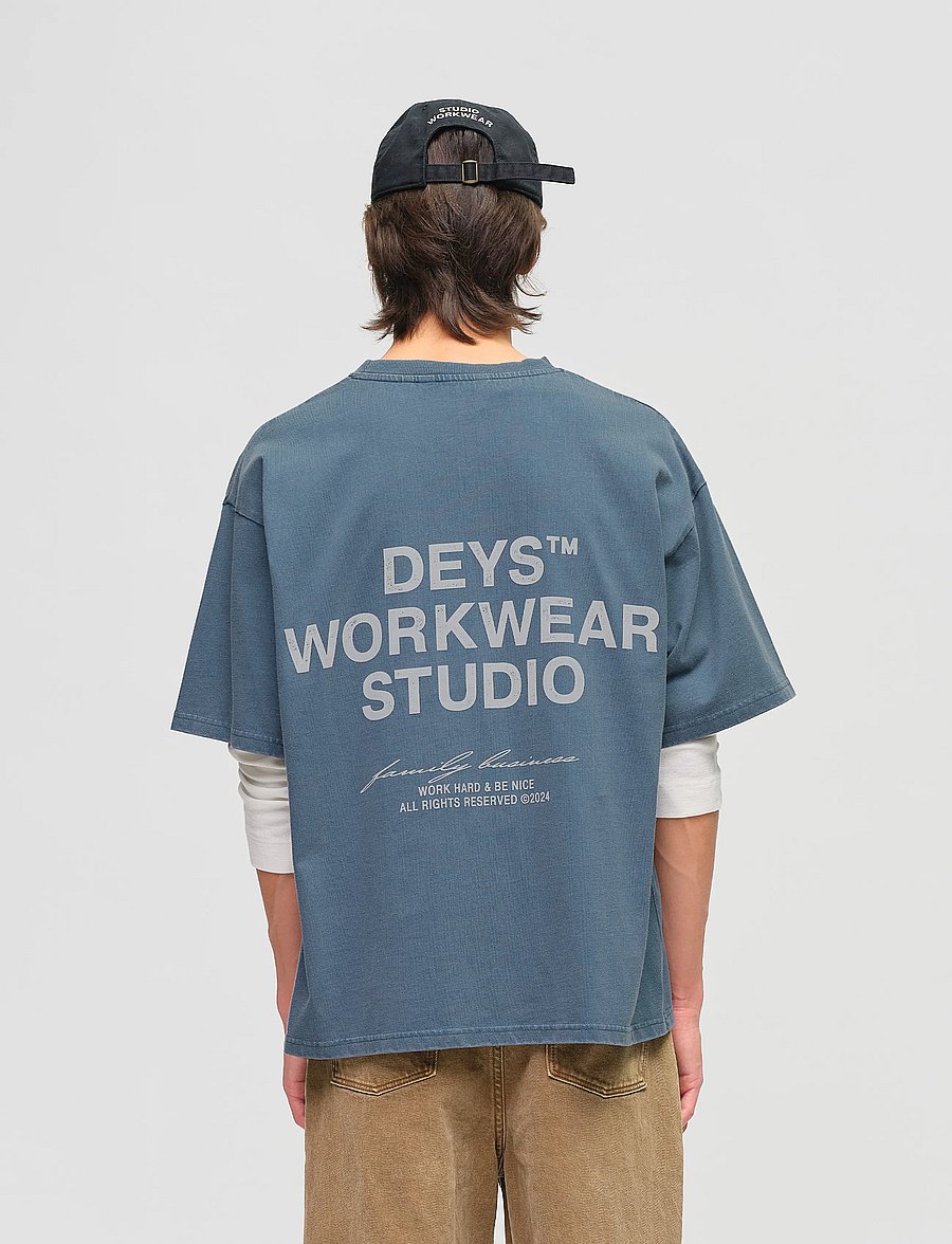 DEYS - Hillside Print T-shirt - lühikeste varrukatega t-särgid - washed blue - 3