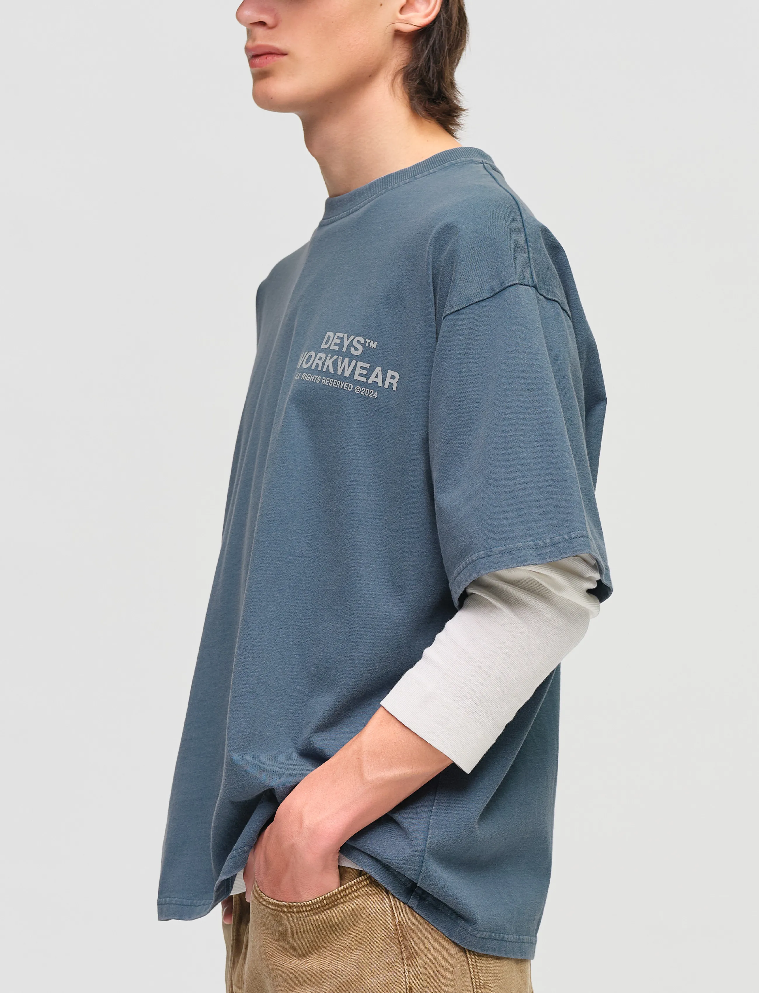 DEYS - Hillside Print T-shirt - lühikeste varrukatega t-särgid - washed blue - 4
