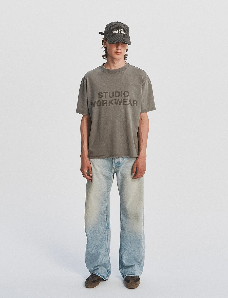 DEYS - Lawndale Print T-shirt - lühikeste varrukatega t-särgid - washed grey - 0