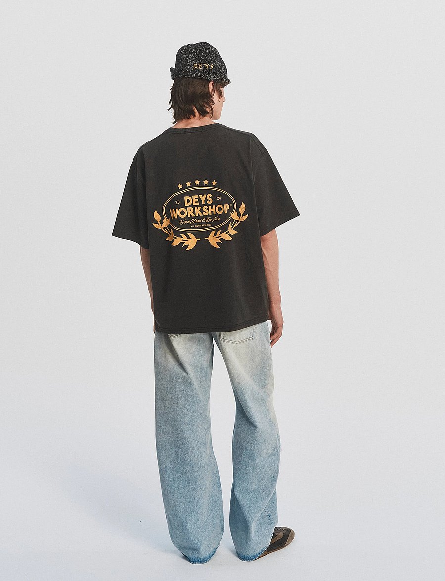 DEYS - Ventura Print T-Shirt - lühikeste varrukatega t-särgid - washed black - 3