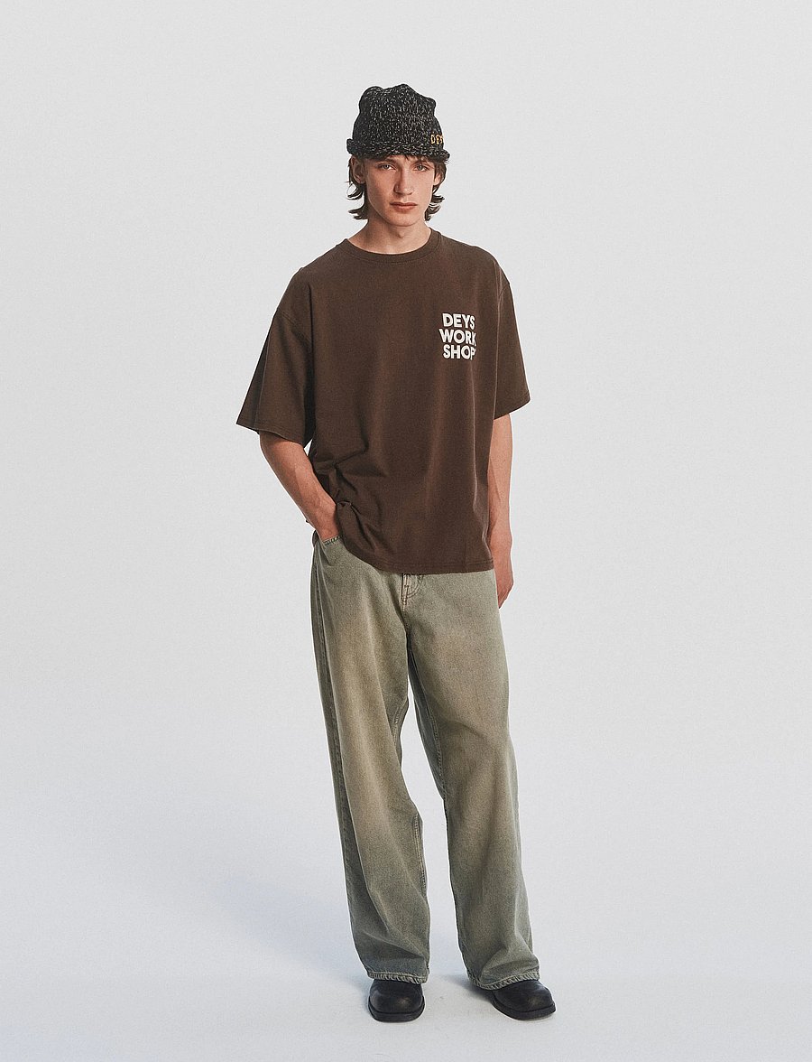 DEYS - Ventura Print T-Shirt - lühikeste varrukatega t-särgid - washed brown - 0