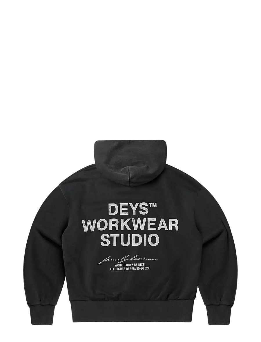DEYS - Hillside Print Hoodie - kapuutsiga pusad - washed black - 2