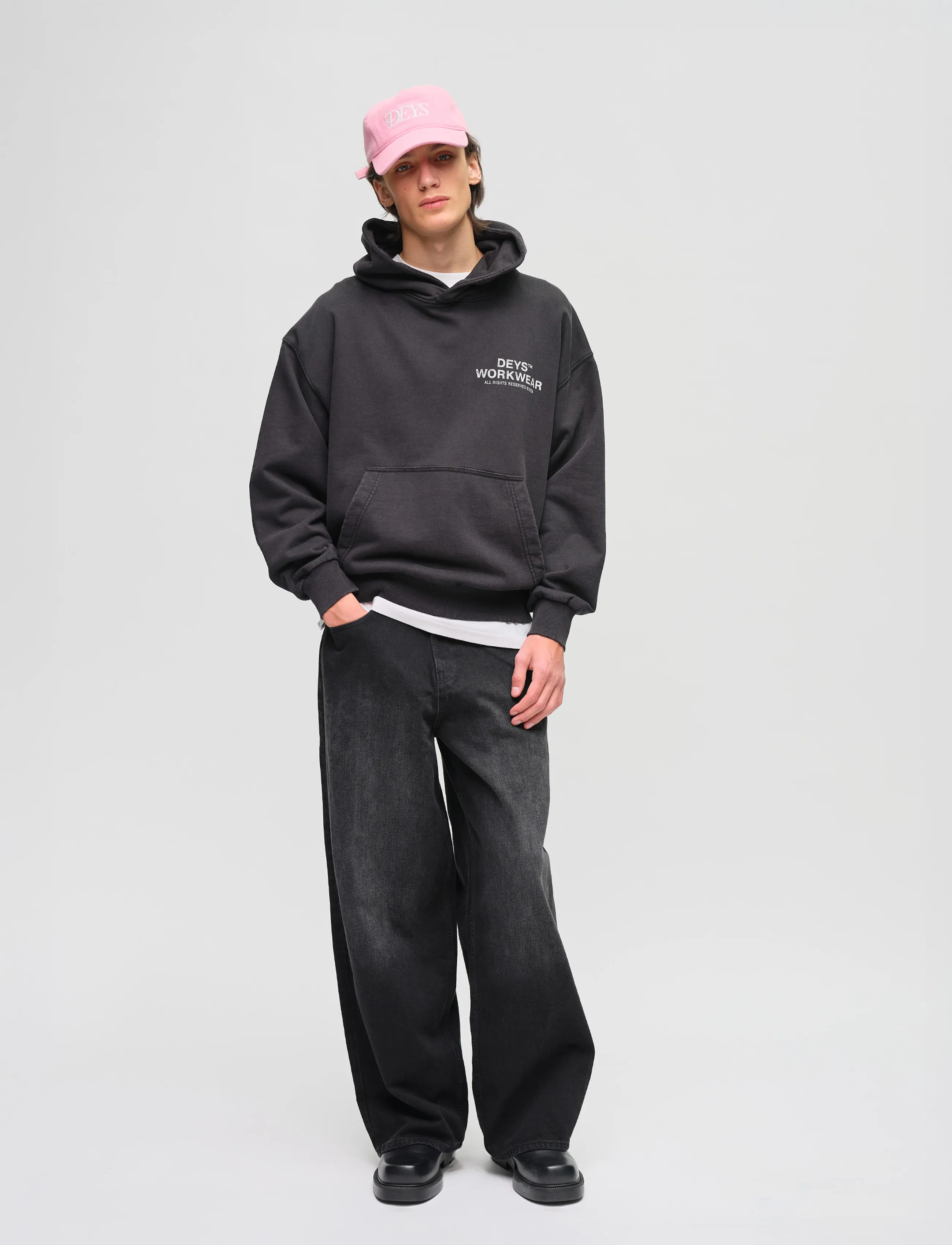 DEYS Hillside Print Hoodie - DEYS - WASHED BLACK / black