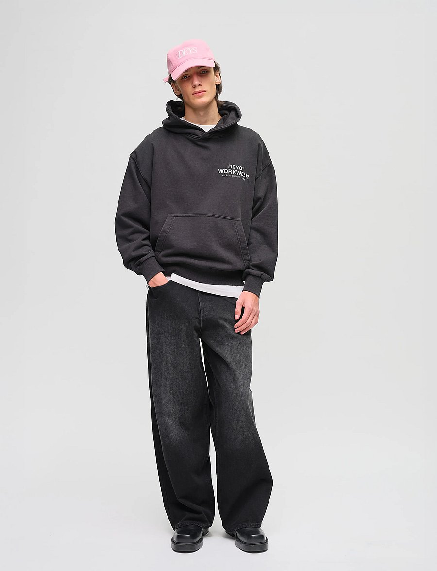 DEYS - Hillside Print Hoodie - kapuutsiga pusad - washed black - 0