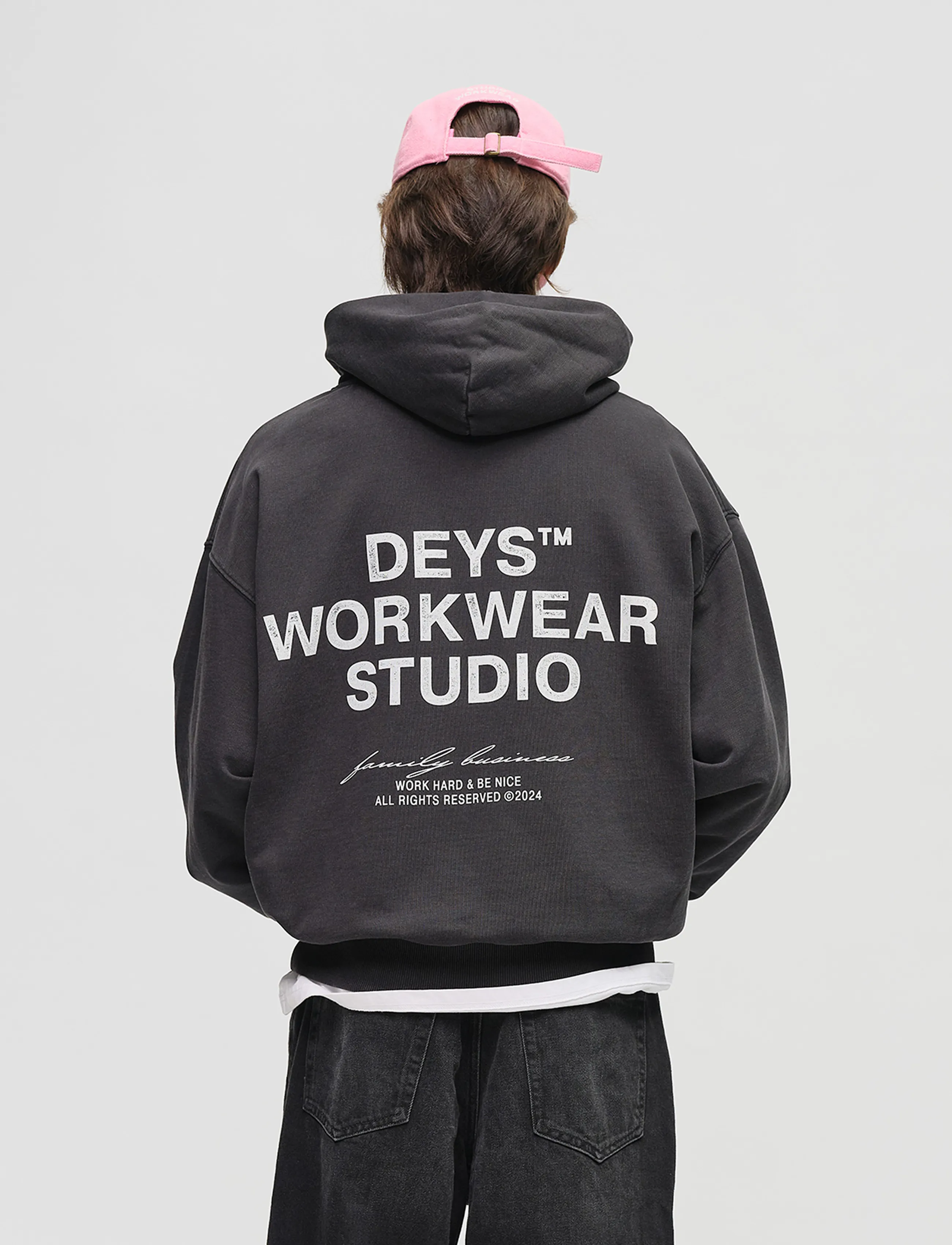 DEYS - Hillside Print Hoodie - kapuutsiga pusad - washed black - 3