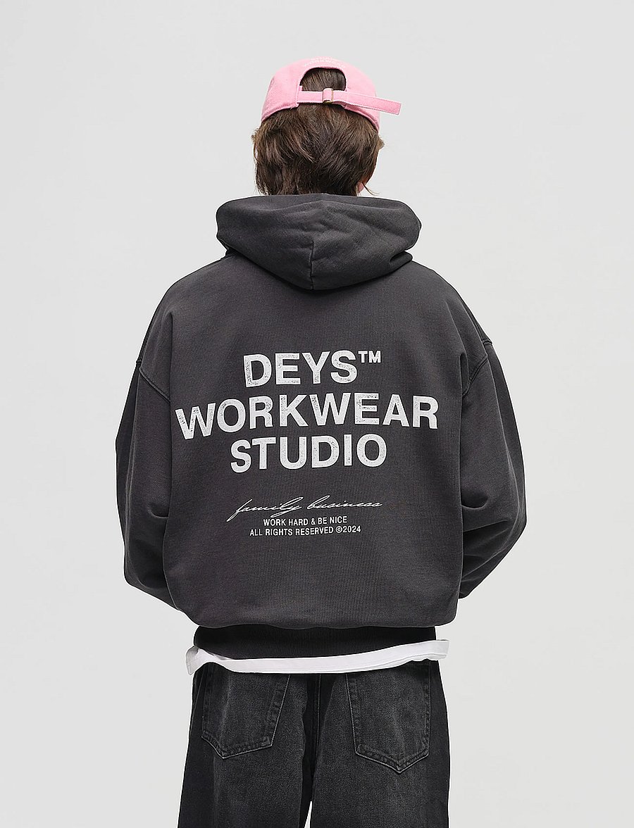 DEYS - Hillside Print Hoodie - kapuutsiga pusad - washed black - 3