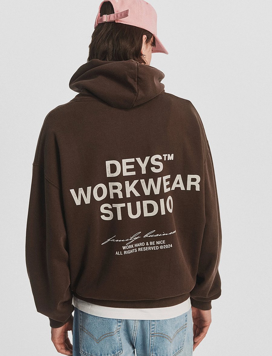 DEYS - Hillside Print Hoodie - kapuutsiga pusad - washed brown - 4