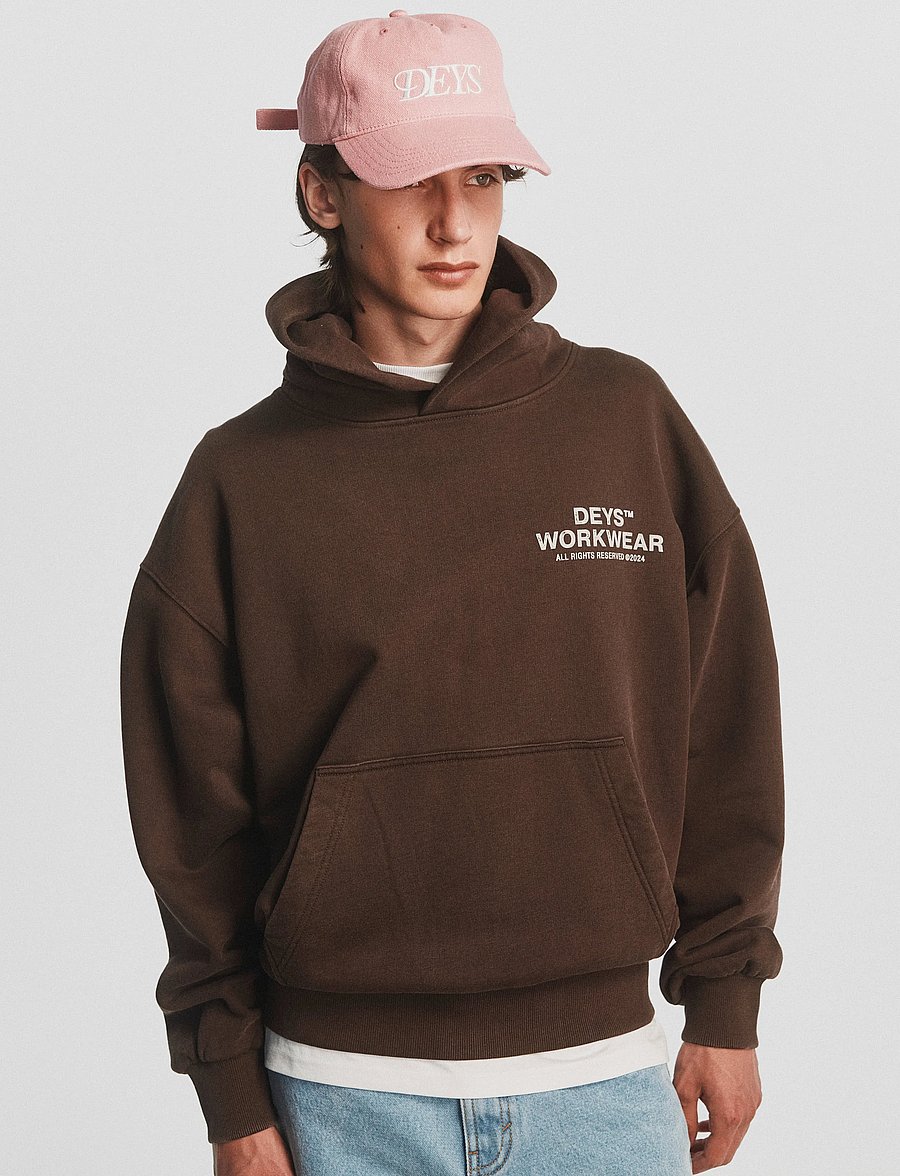 DEYS - Hillside Print Hoodie - kapuutsiga pusad - washed brown - 5